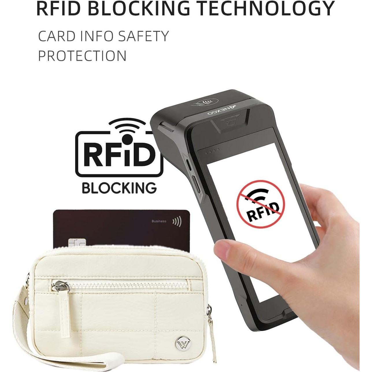 Billetera de muñeca WESTBRONCO para mujeres con RFID - Beige