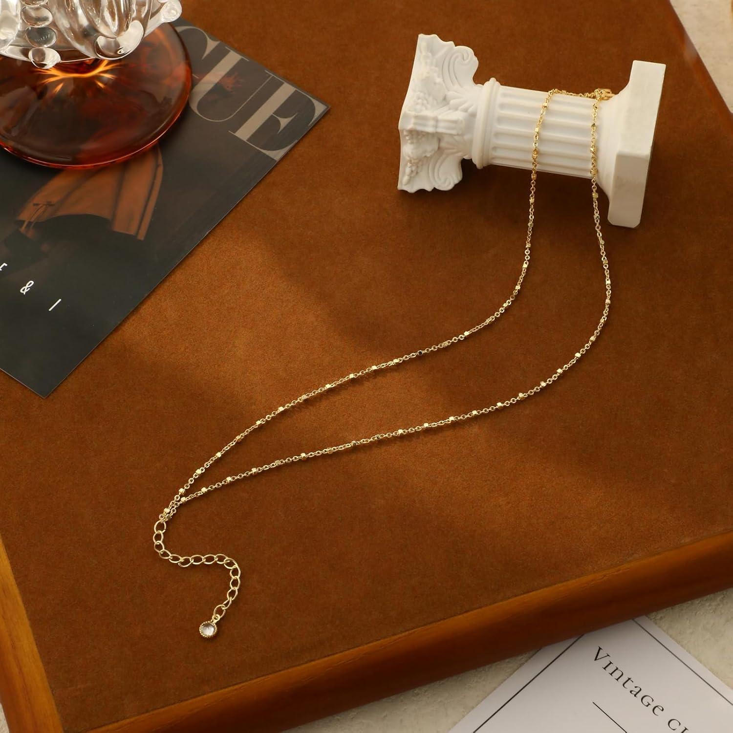 Conjunto de Pulseras de Tobillo de Oro MFRYK - 2 Cadenas Ajustables