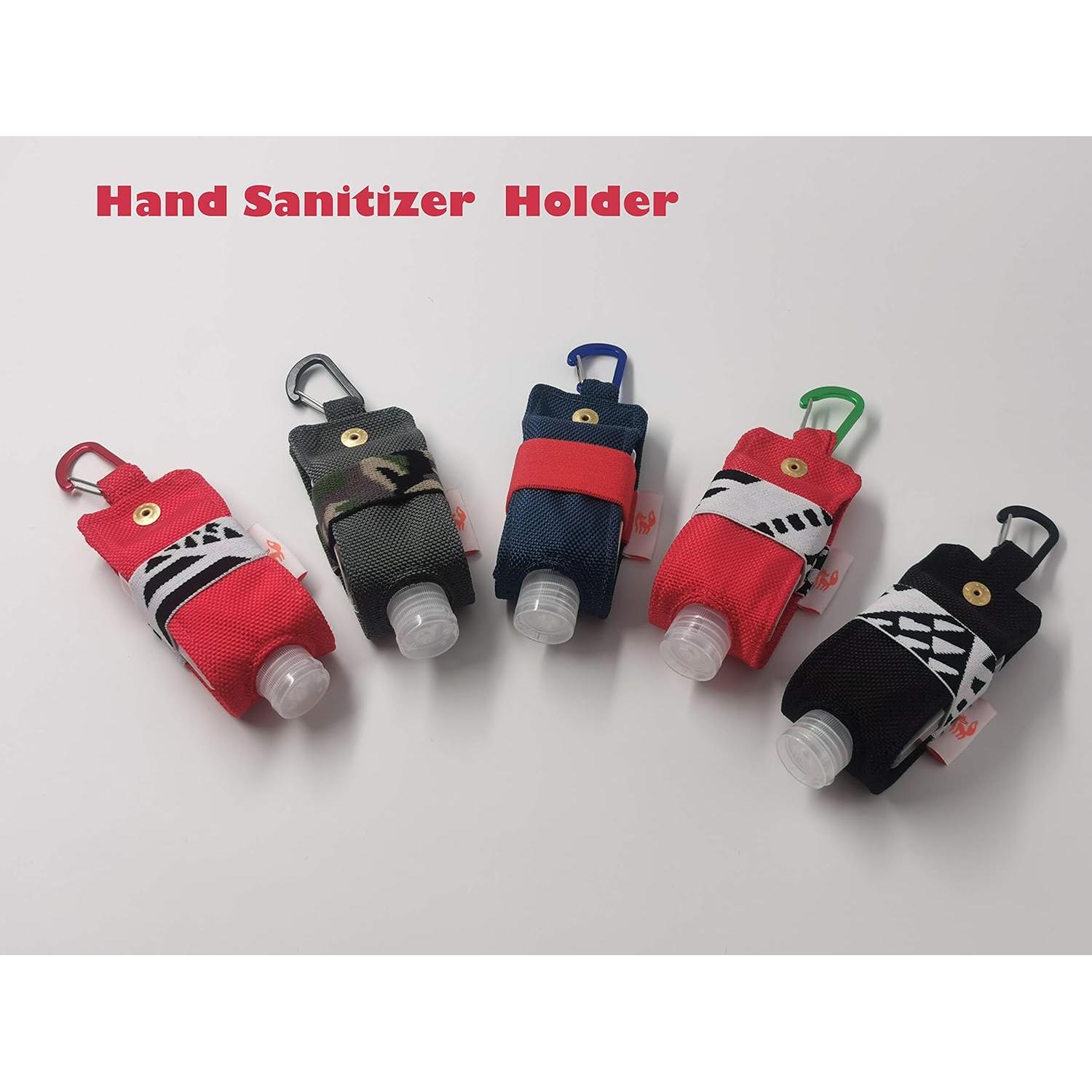 Porta Gel Antibacterial SUCHI Negro con Botella 60ml y Clip