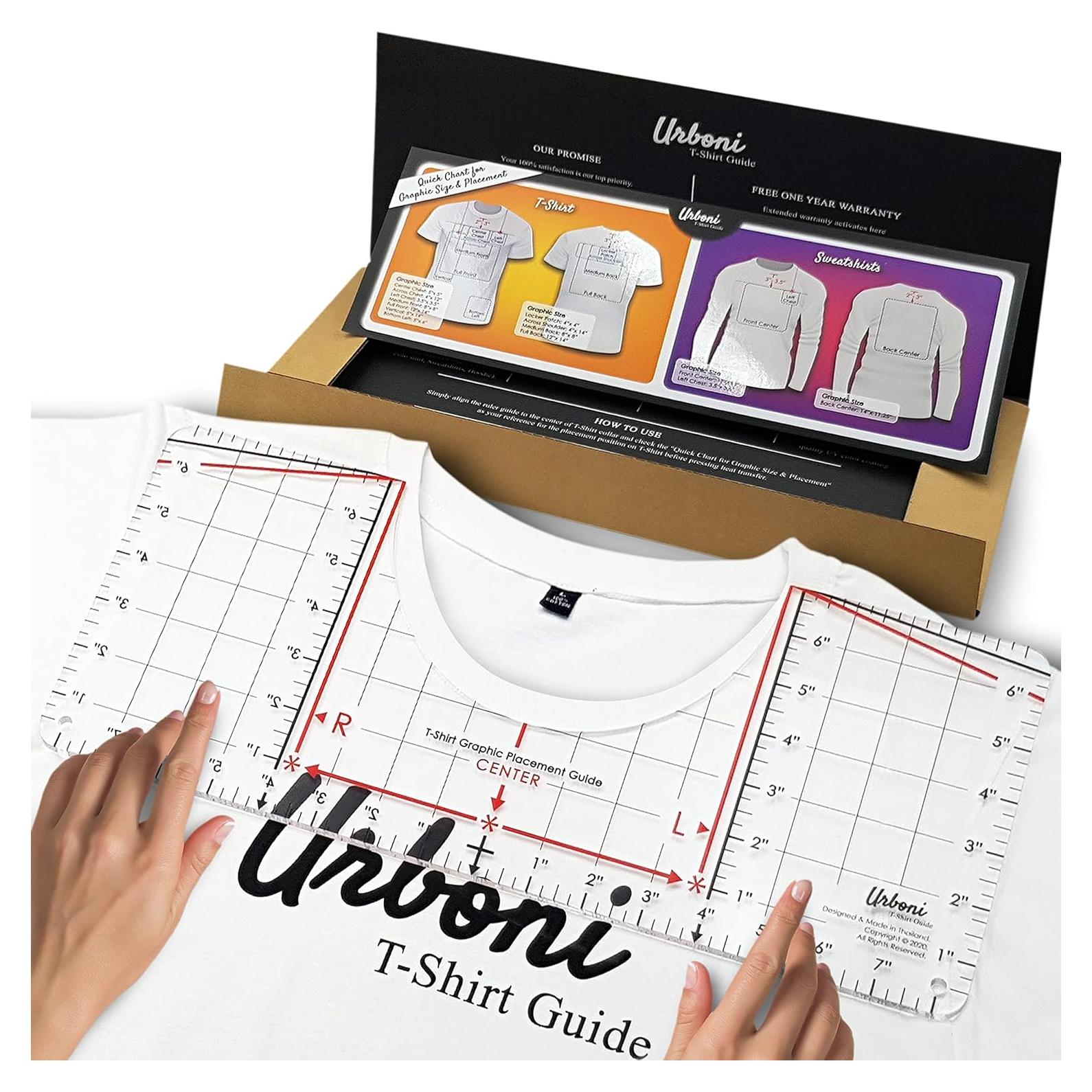 Guía de Regla para Camisetas Rubicon 43.2x17.8cm Alineación Vinilo