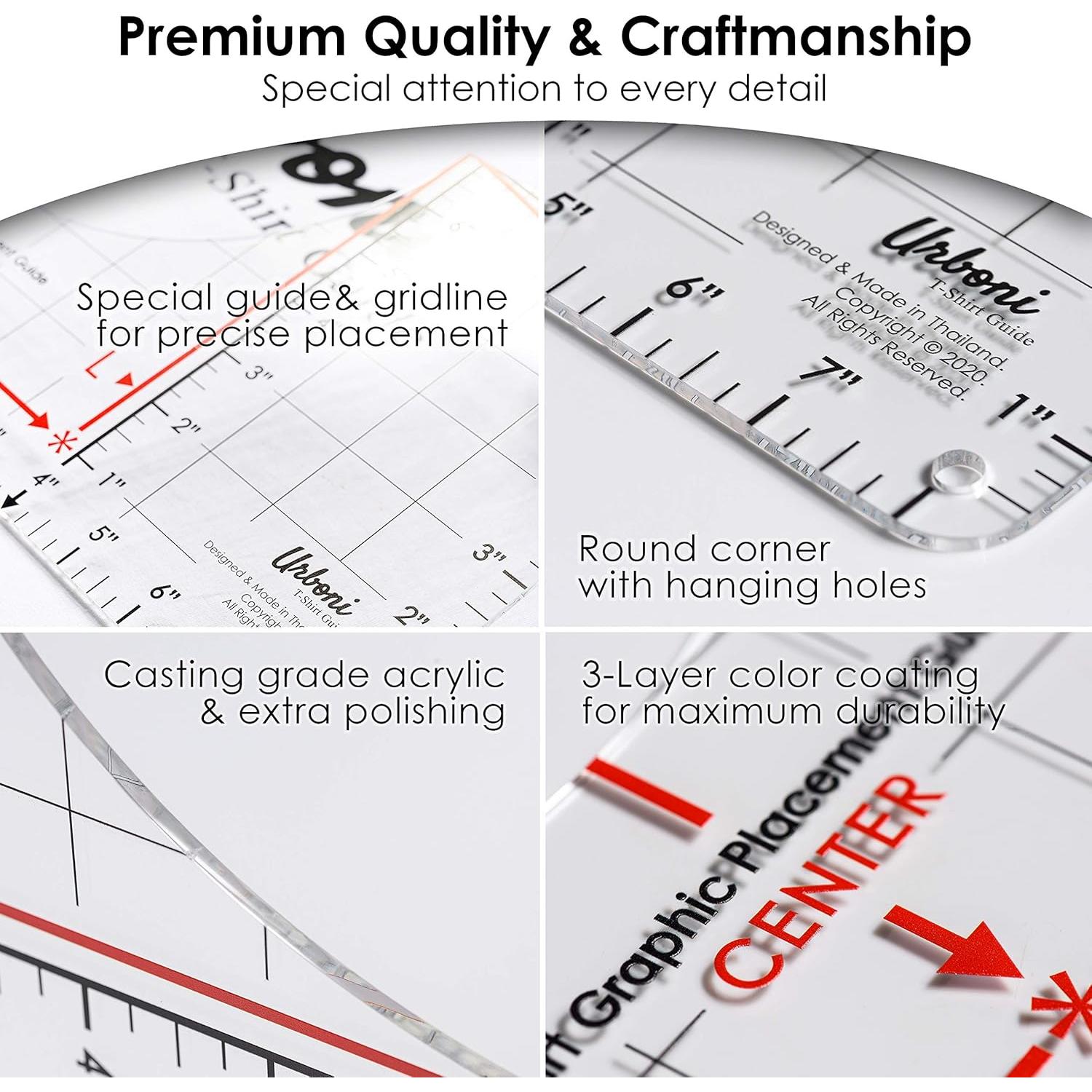 Guía de Regla para Camisetas Rubicon 43.2x17.8cm Alineación Vinilo