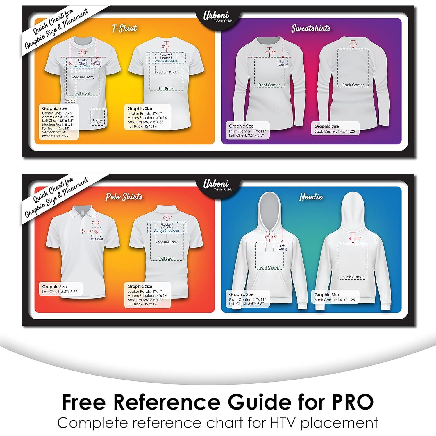 Guía de Regla para Camisetas Rubicon 43.2x17.8cm Alineación Vinilo