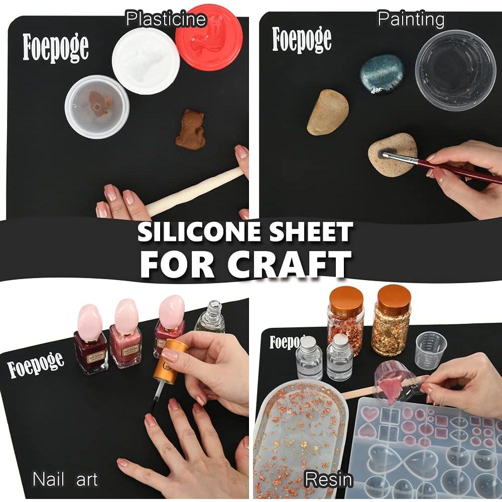 Alfombrilla de Silicona Antiadherente Foepoge 70.9x50.8cm Negra