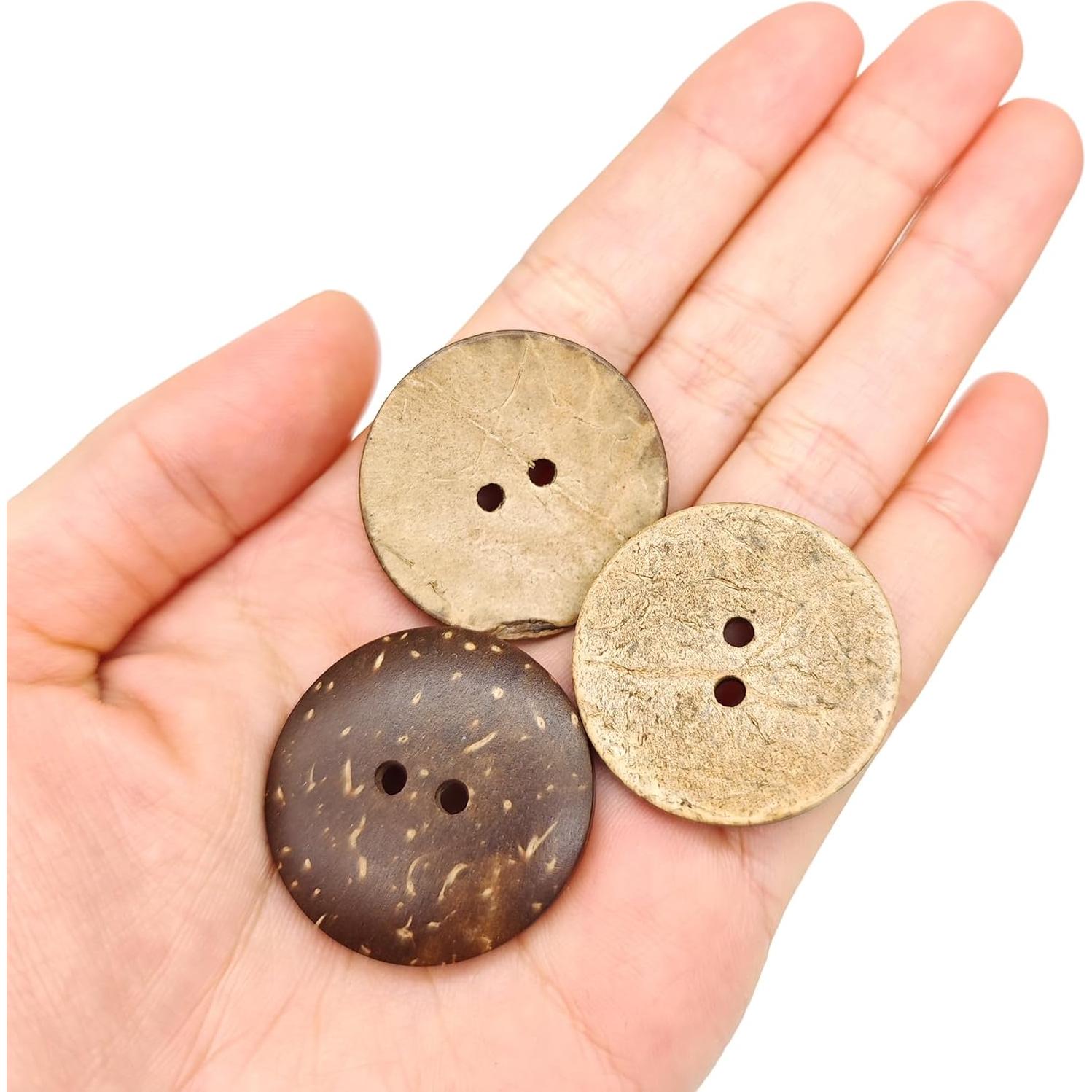 30 Botones de Concha de Coco Natural 30mm candeoLA
