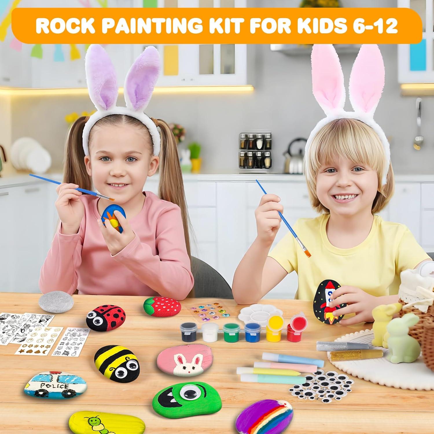 Kit de Pintura de Rocas Crincy DIY Brillan en la Oscuridad