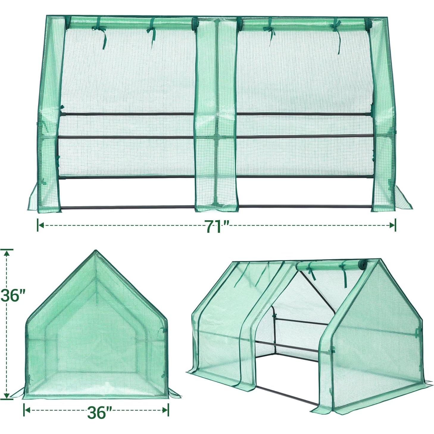 Invernadero Mini Portátil Ohuhu 1.8m x 0.9m con 2 Puertas