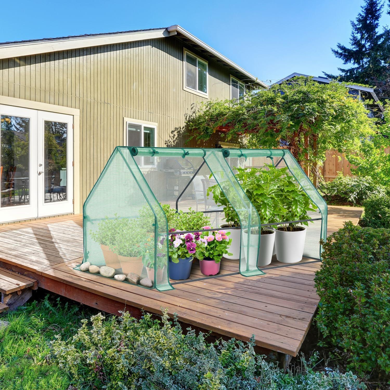 Invernadero Mini Portátil Ohuhu 1.8m x 0.9m con 2 Puertas