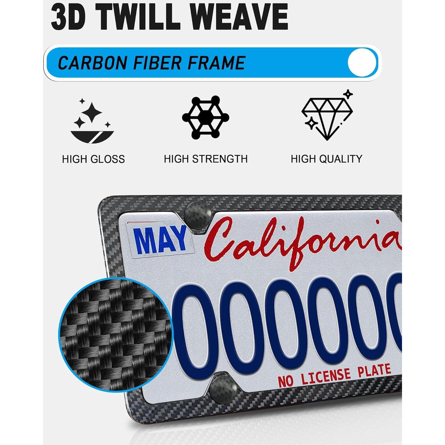 Marco de Placa de Licencia BGGTMO Fibra de Carbono 31.2x16cm