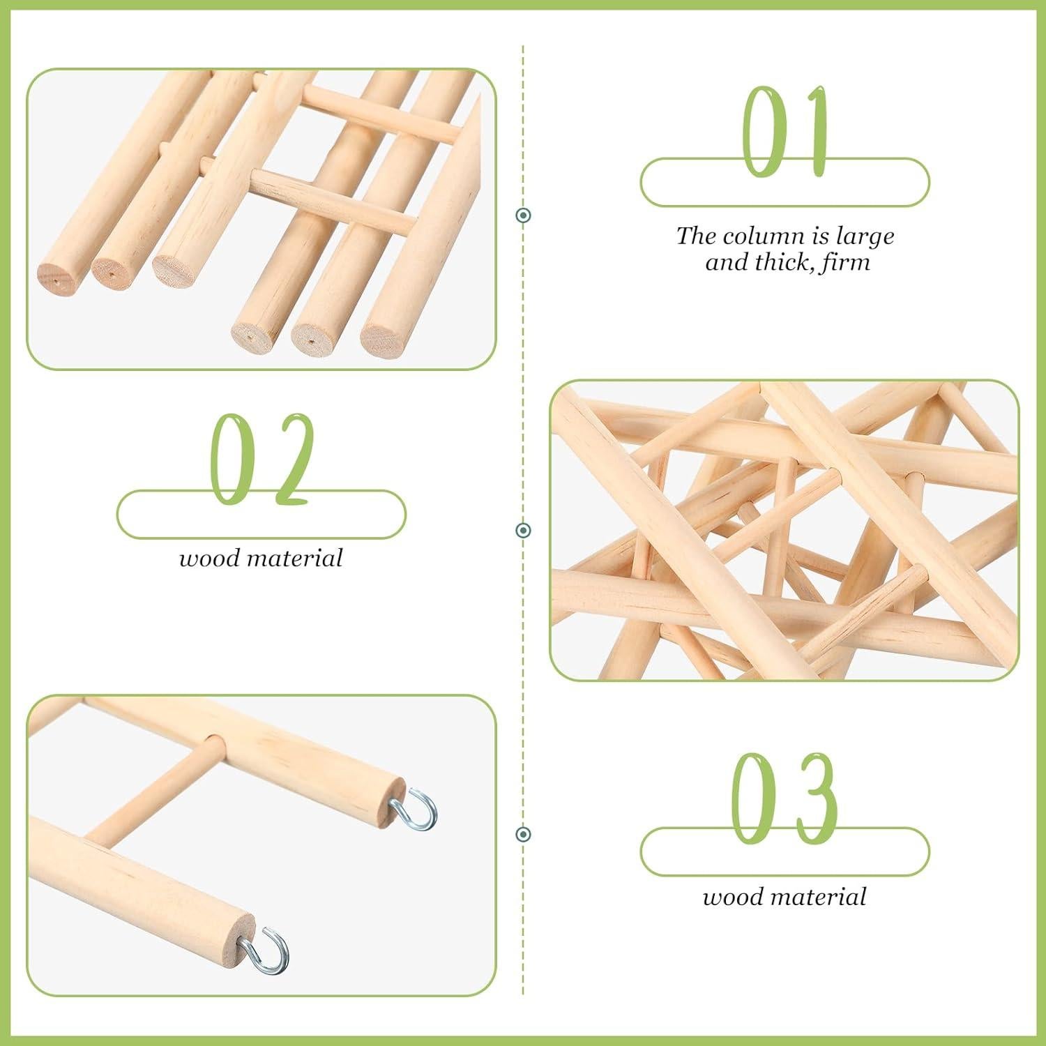 Escalera de Madera para Aves Kigeli - 6 Piezas, Juguete para Loros