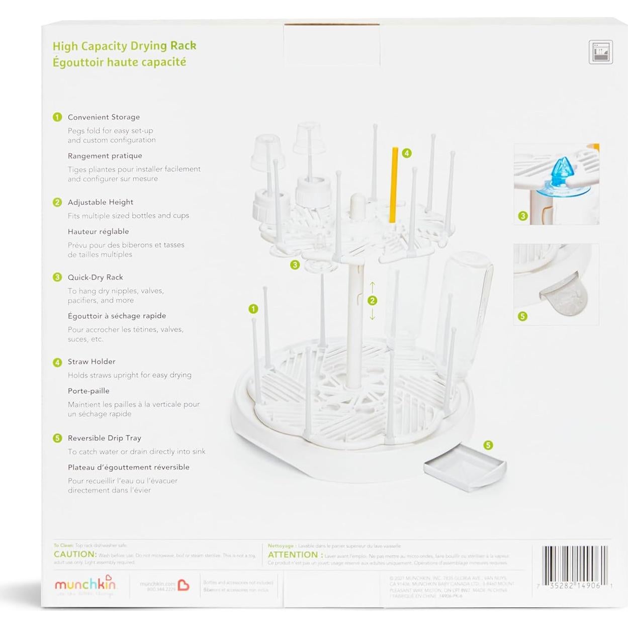 Estante de Secado Munchkin Blanco para Biberones y Accesorios