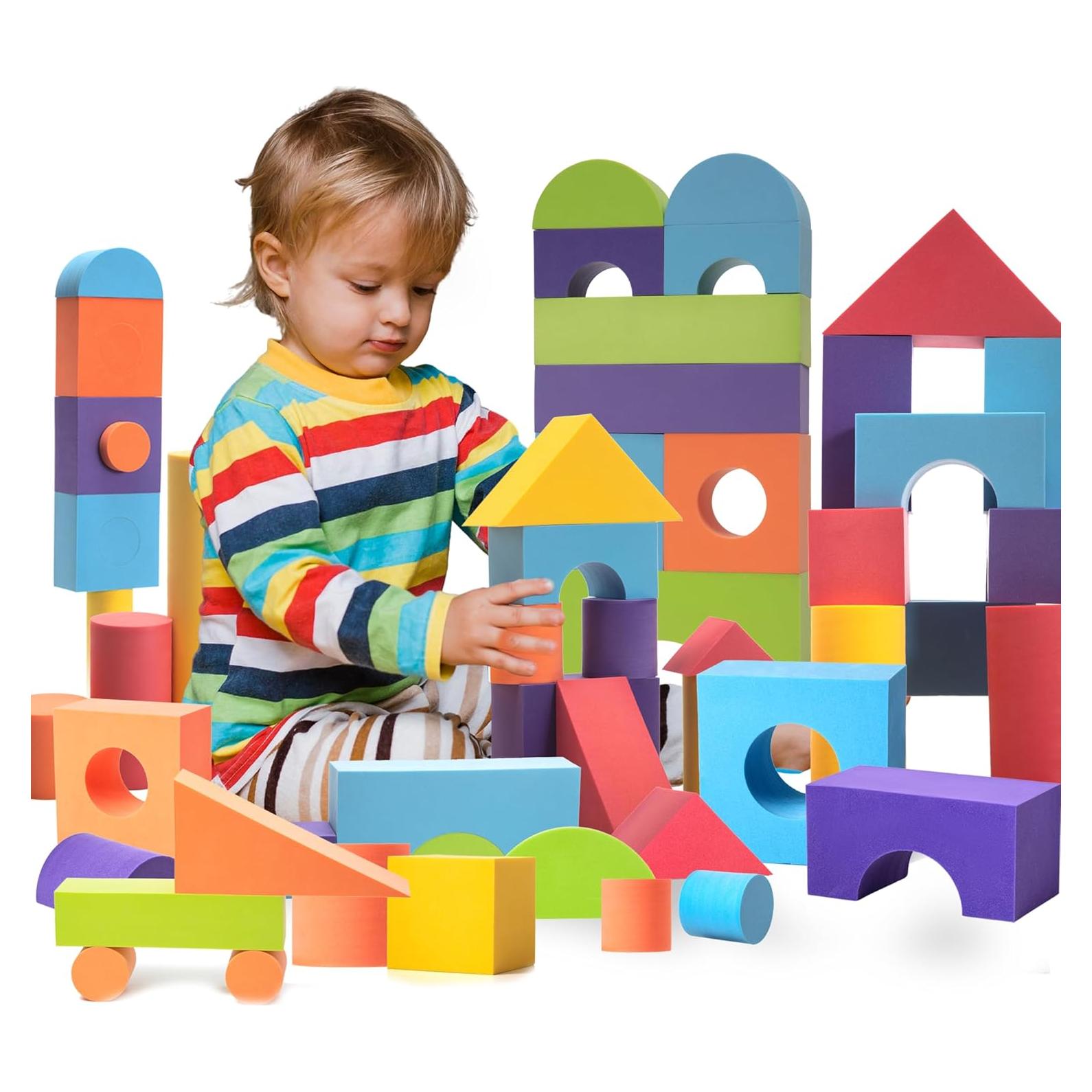 Juego de 34 Bloques de Espuma Jumbo Crafty Happitoys