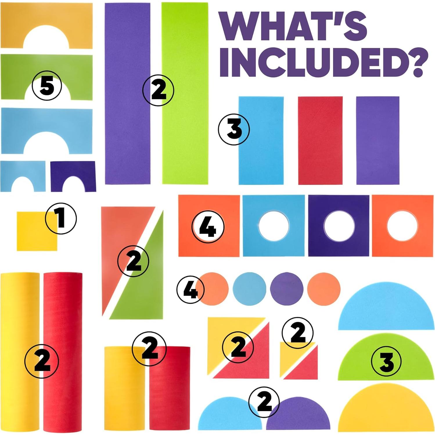 Juego de 34 Bloques de Espuma Jumbo Crafty Happitoys