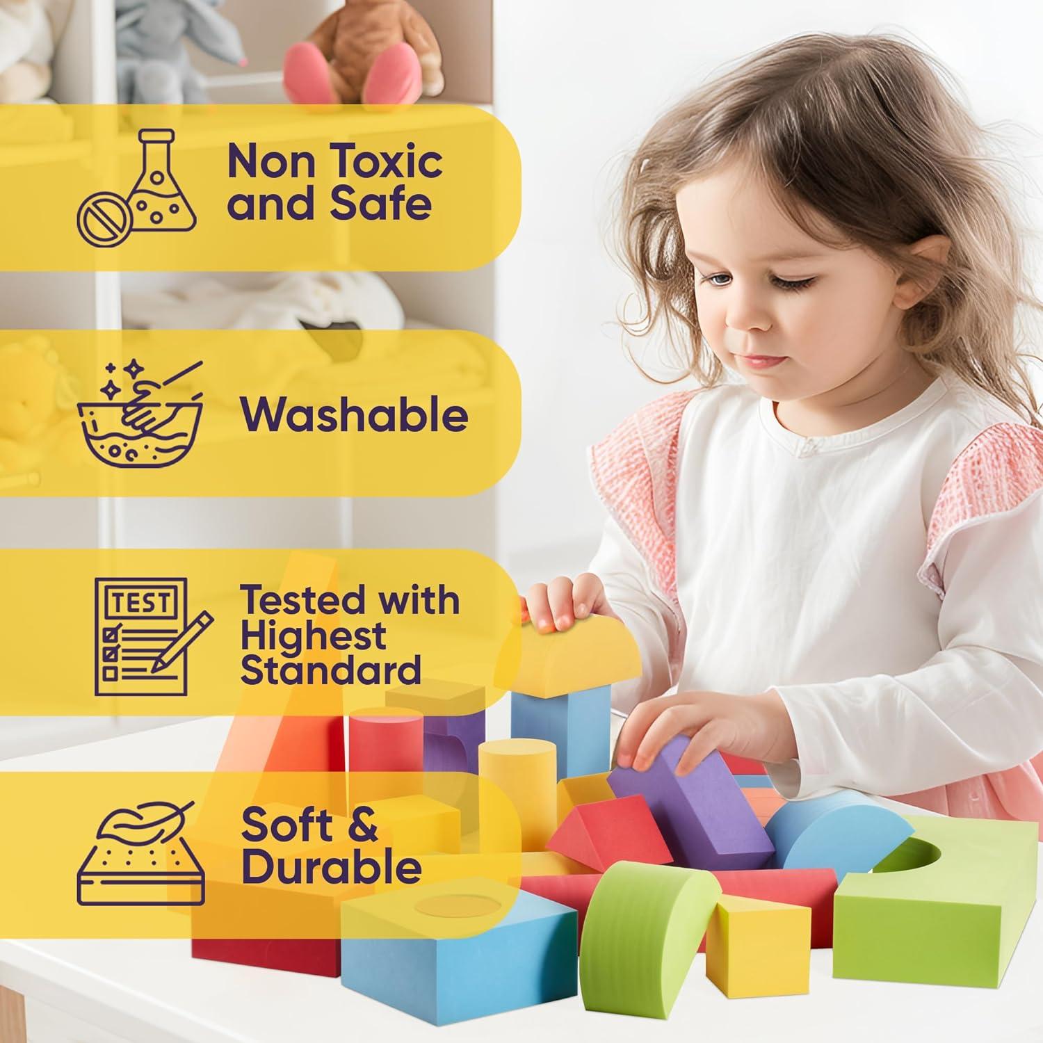 Juego de 34 Bloques de Espuma Jumbo Crafty Happitoys