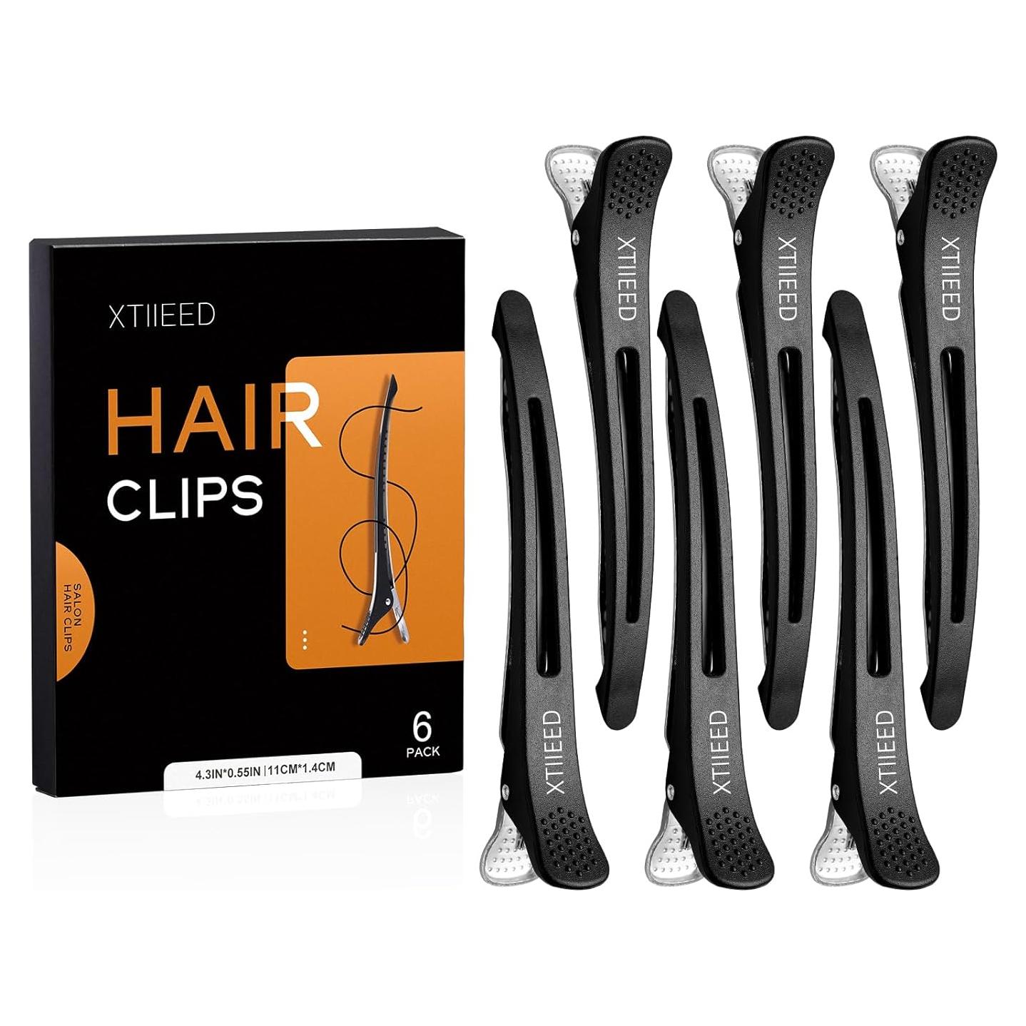 Paquete de 6 Clips de Pelo Profesionales XTIIEED - No Deslizantes 10.9 cm