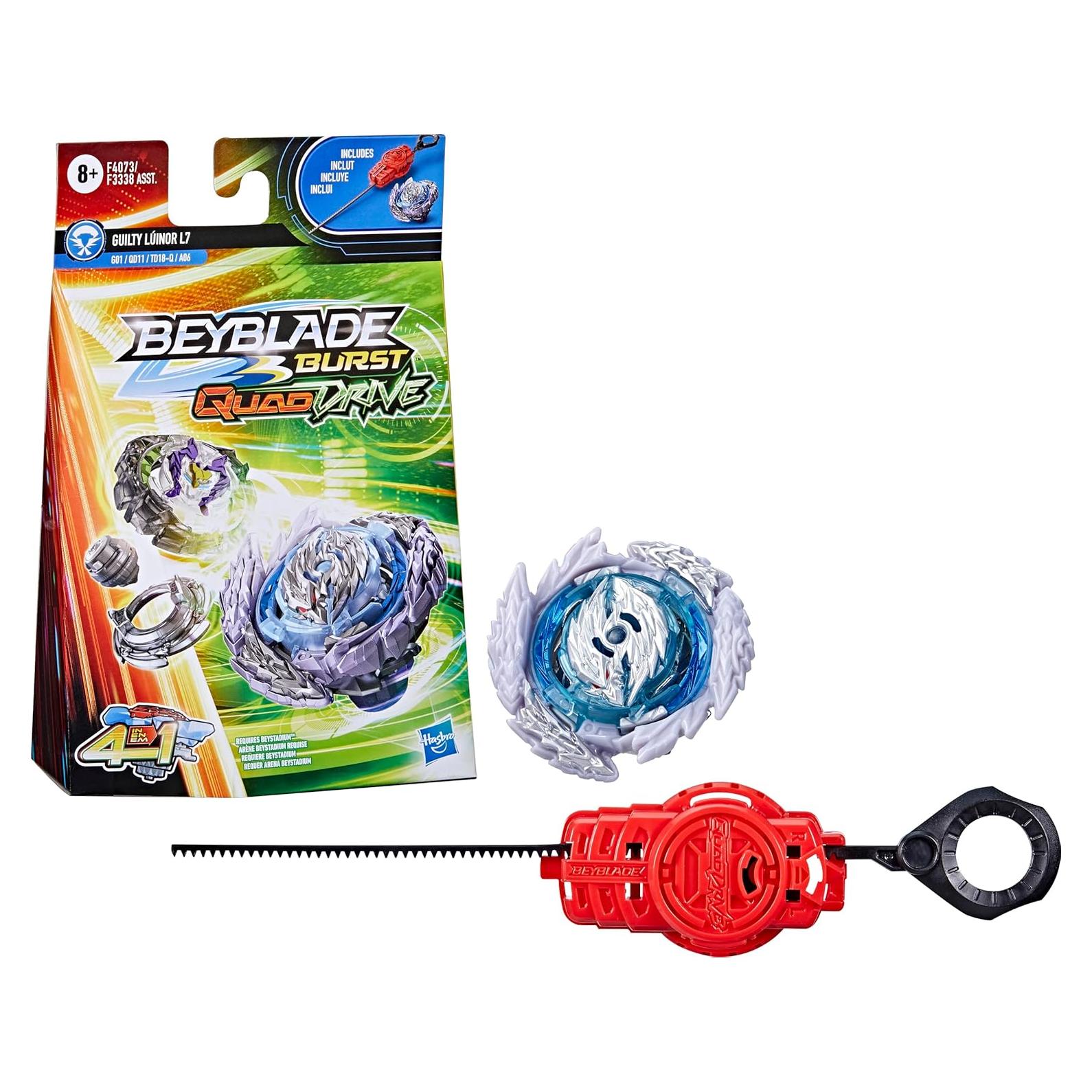 Peonza Beyblade Burst QuadDrive Guilty Láinor L7 con Lanzador
