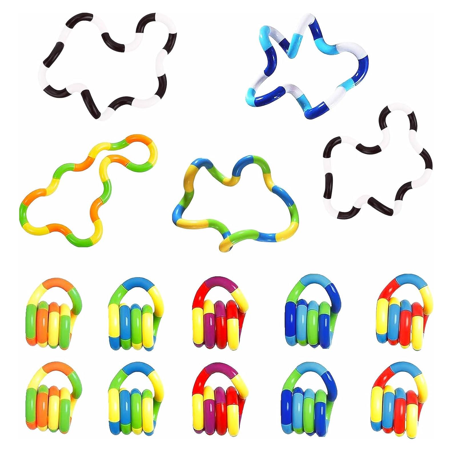 15PCS Juguetes Antiestrés Silenciosos Multicolores para Niños y Adultos
