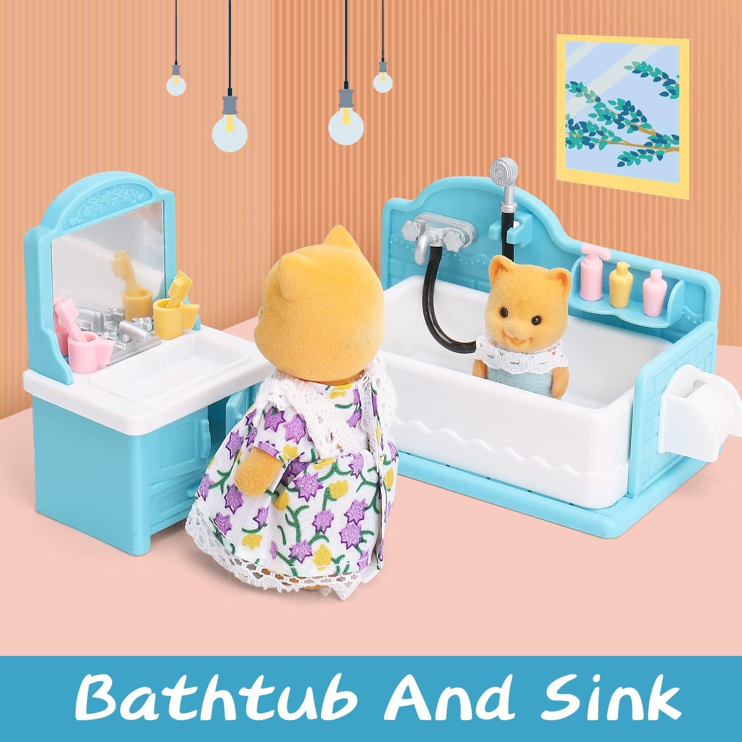 Juego de Muebles para Casa de Muñecas BananMelon con Baño