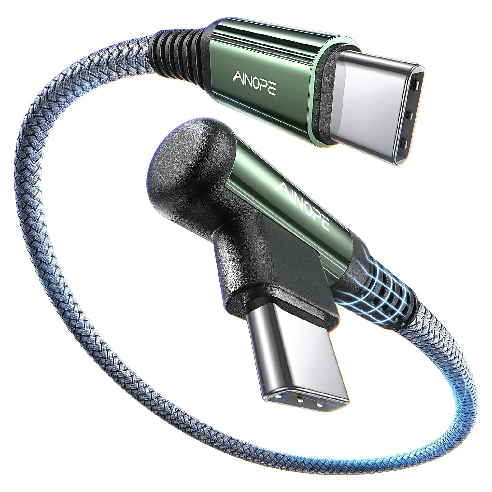 Cable USB C a USB C AINOPE 0.46m 60W Carga Rápida Nylon