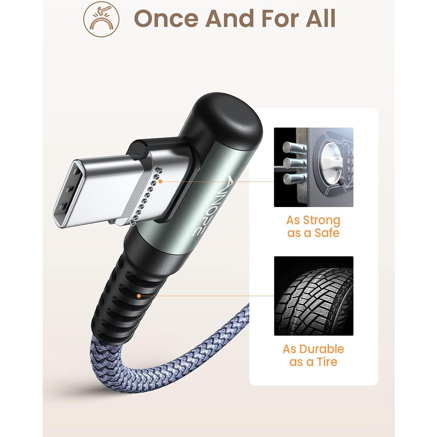 Cable USB C a USB C AINOPE 0.46m 60W Carga Rápida Nylon