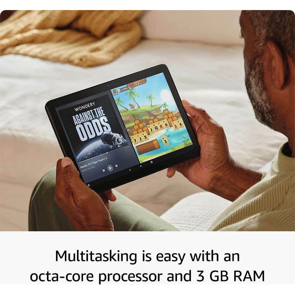 Amazon Fire HD 10 tablet (newest model) built for relaxation, 10.1" vibrant Full HD screen, octa-core processor, 3 GB RAM, 32 GB, Black