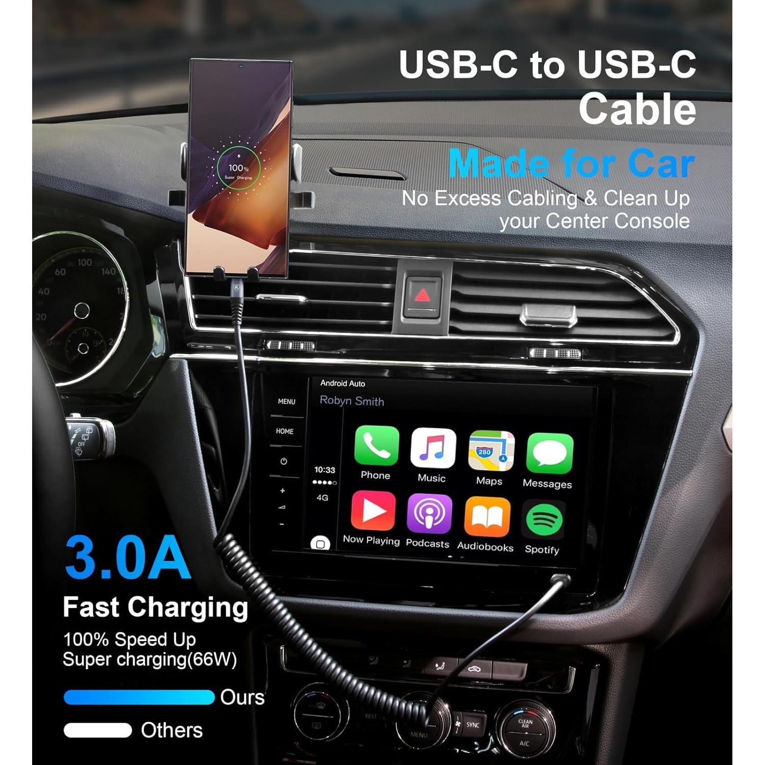 Paquete de 2 Cables USB C a USB C 3FT KIYODA Carga Rápida