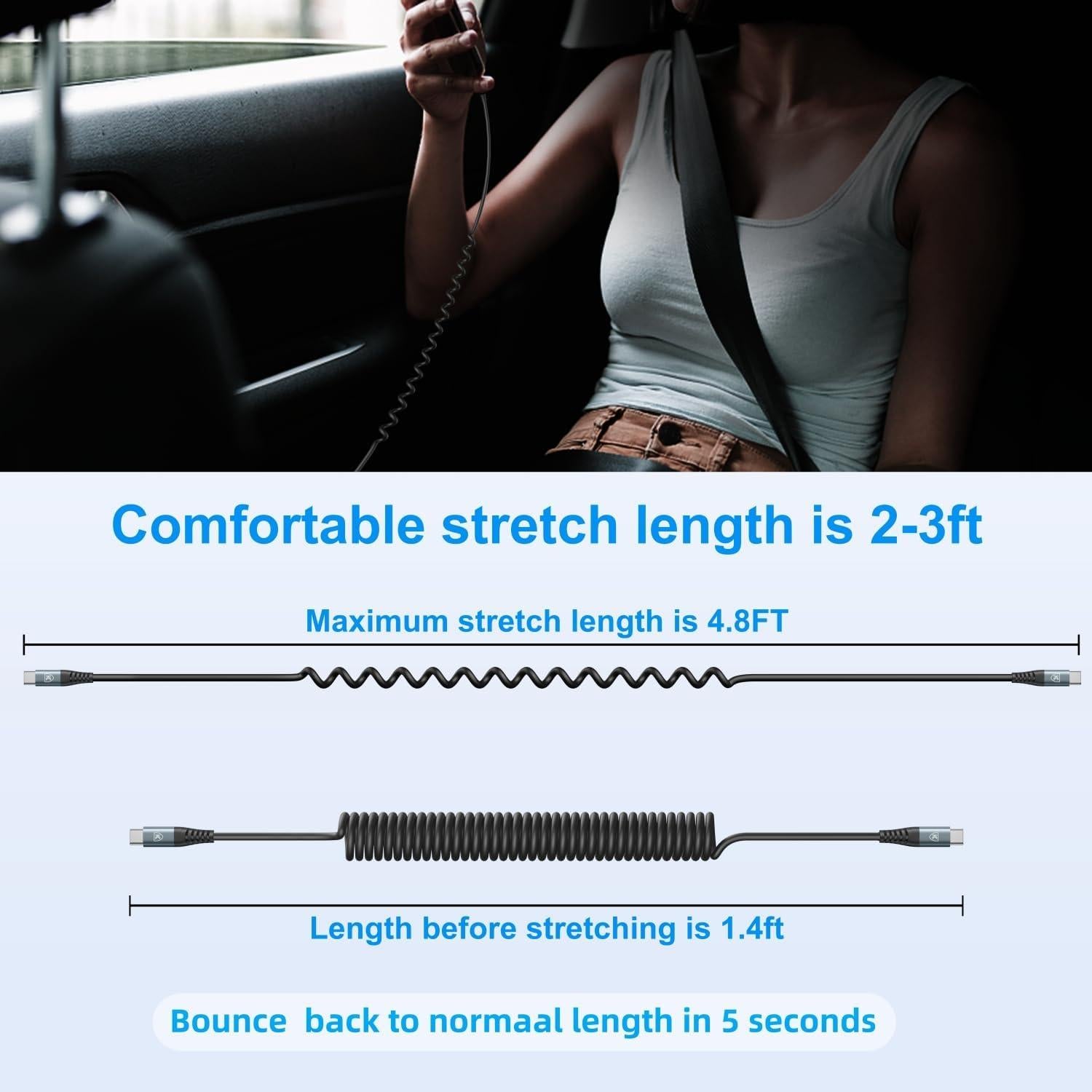 Paquete de 2 Cables USB C a USB C 3FT KIYODA Carga Rápida