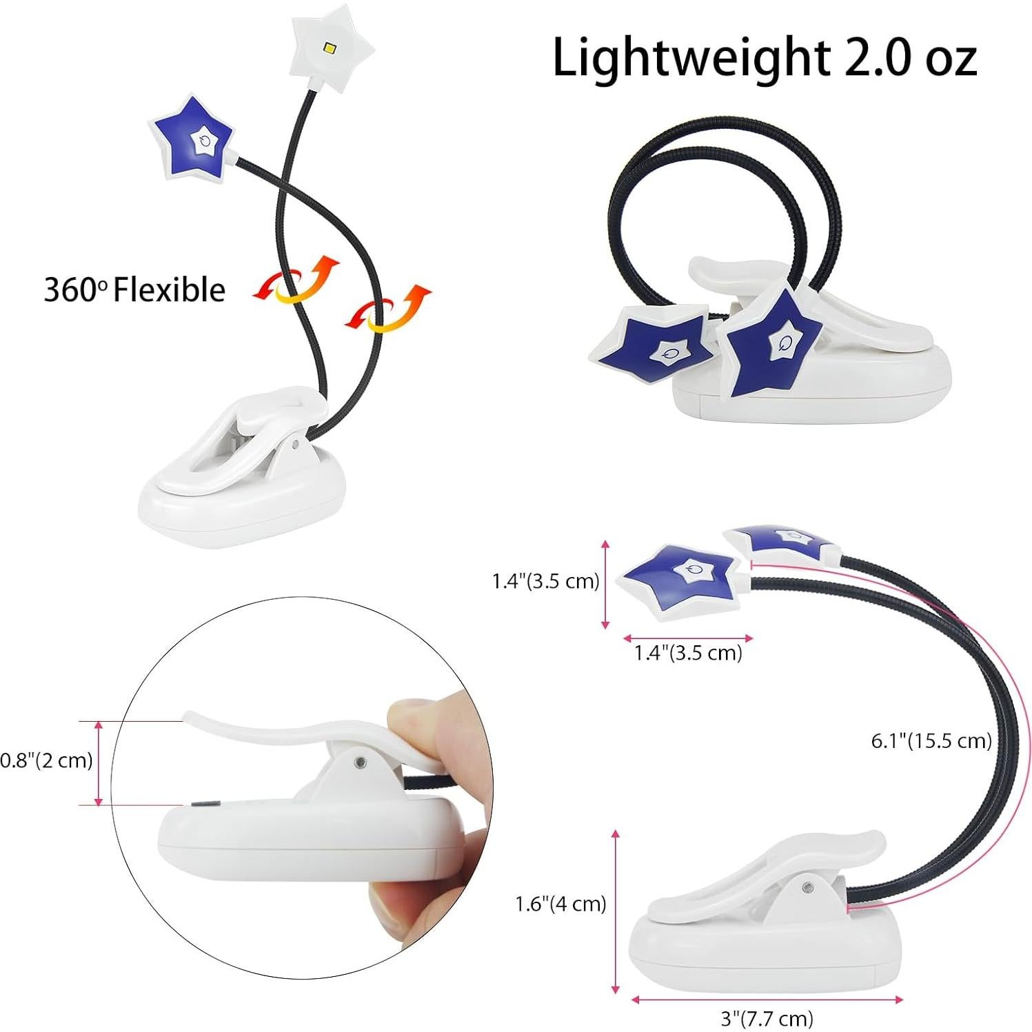 Luz de Lectura LED LUXSWAY Doble Cabeza 2 Niveles Brillo