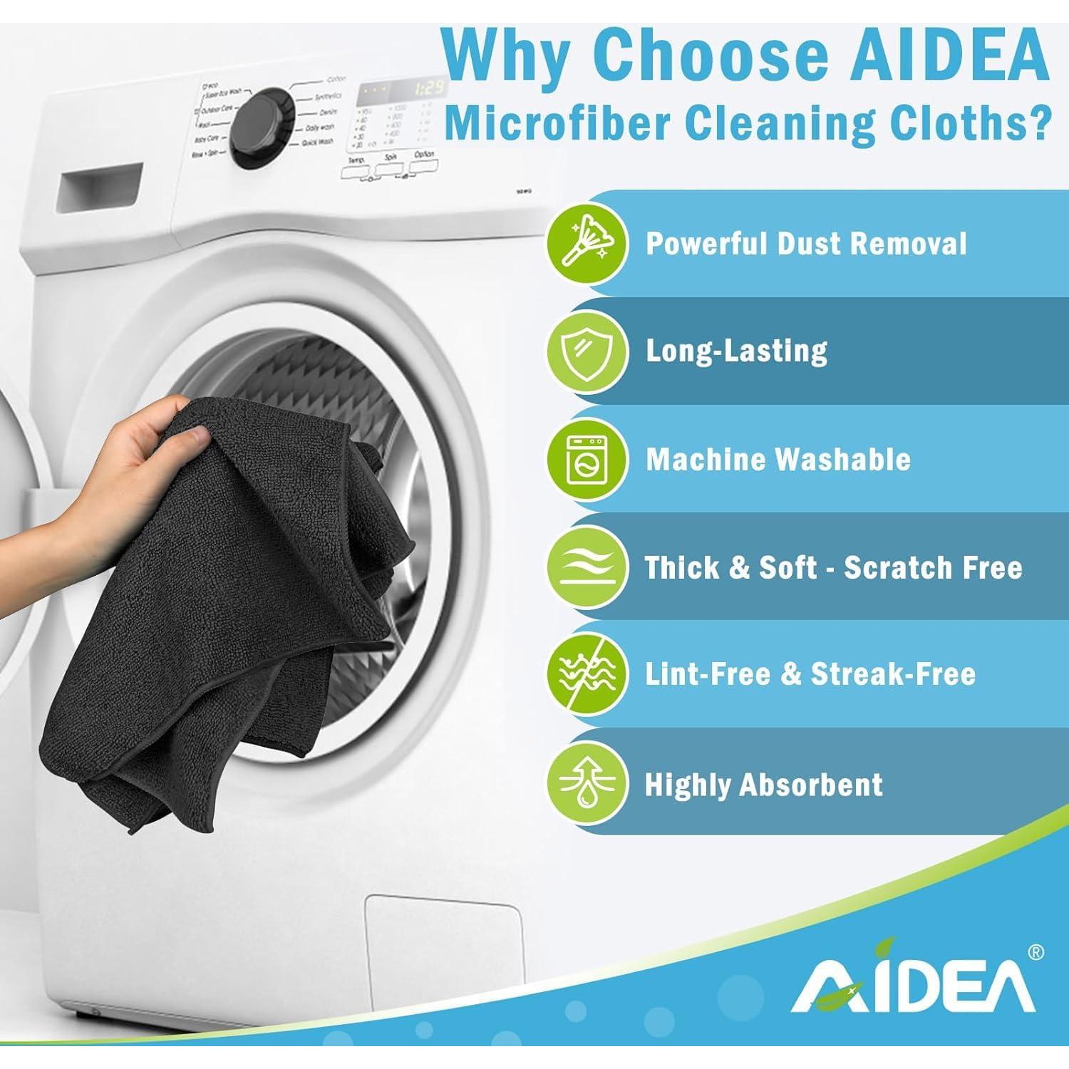 Paños de Microfibra AIDEA 8PK, 40.64x30.48cm, Absorbentes