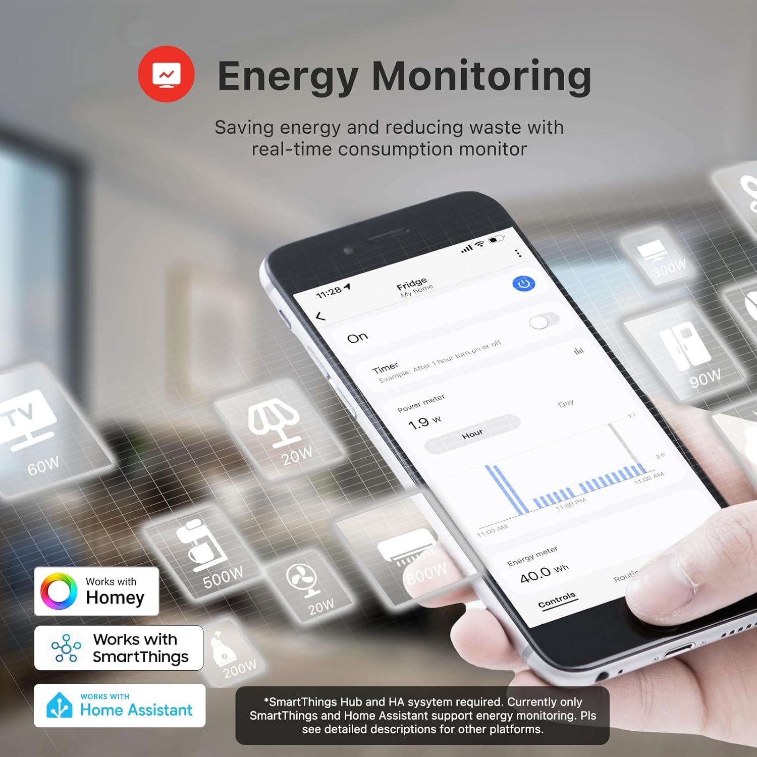 Enchufe Inteligente Third Reality Zigbee 15A con Monitoreo Energía