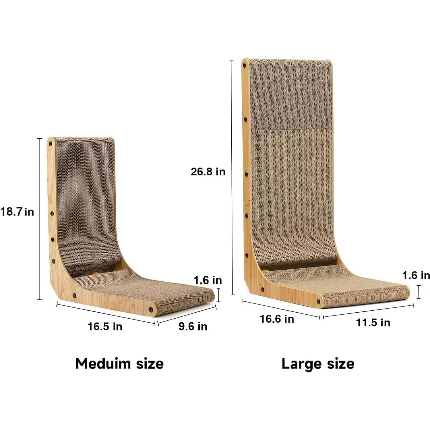 Rascador para Gatos FUKUMARU en Forma de L 47.4 cm con Juguete