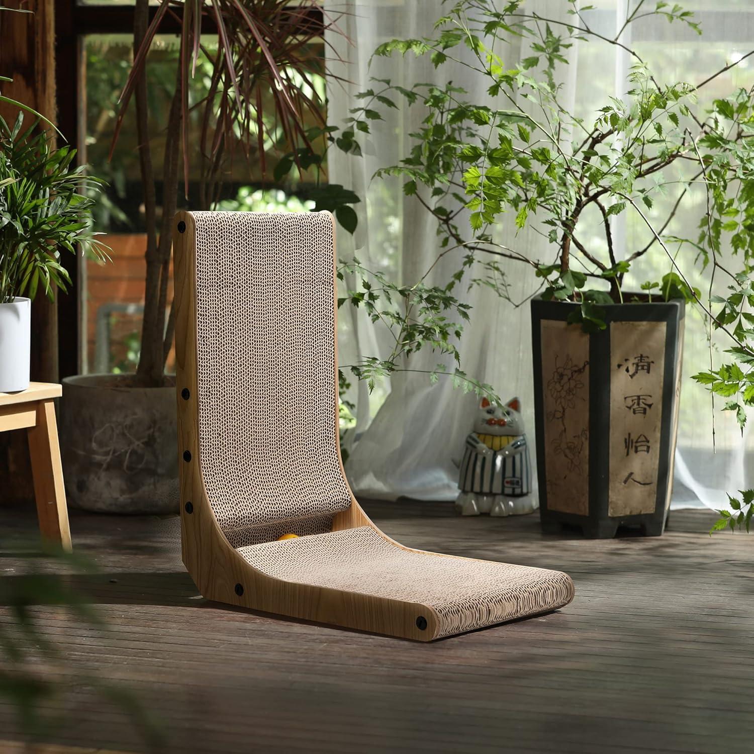 Rascador para Gatos FUKUMARU en Forma de L 47.4 cm con Juguete