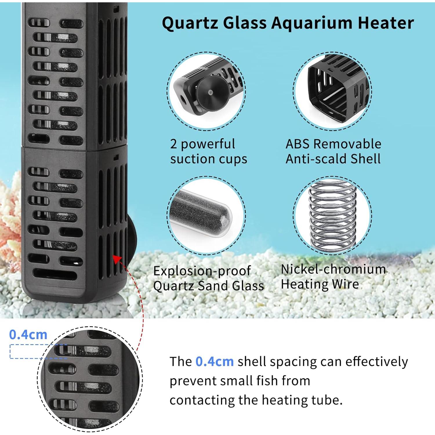 Calentador de Acuario HiTauing 50W Sumergible con Control Digital