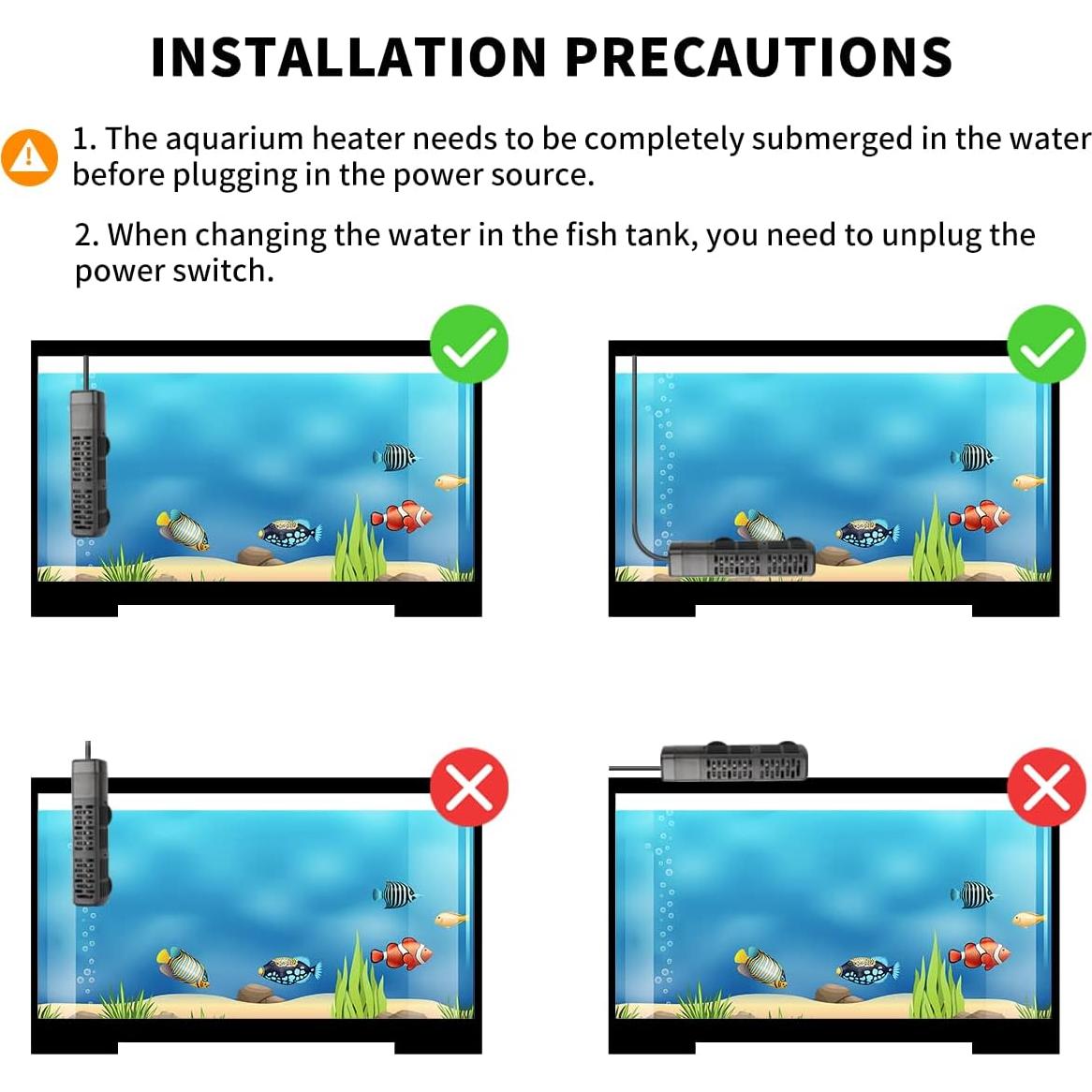 Calentador de Acuario HiTauing 50W Sumergible con Control Digital