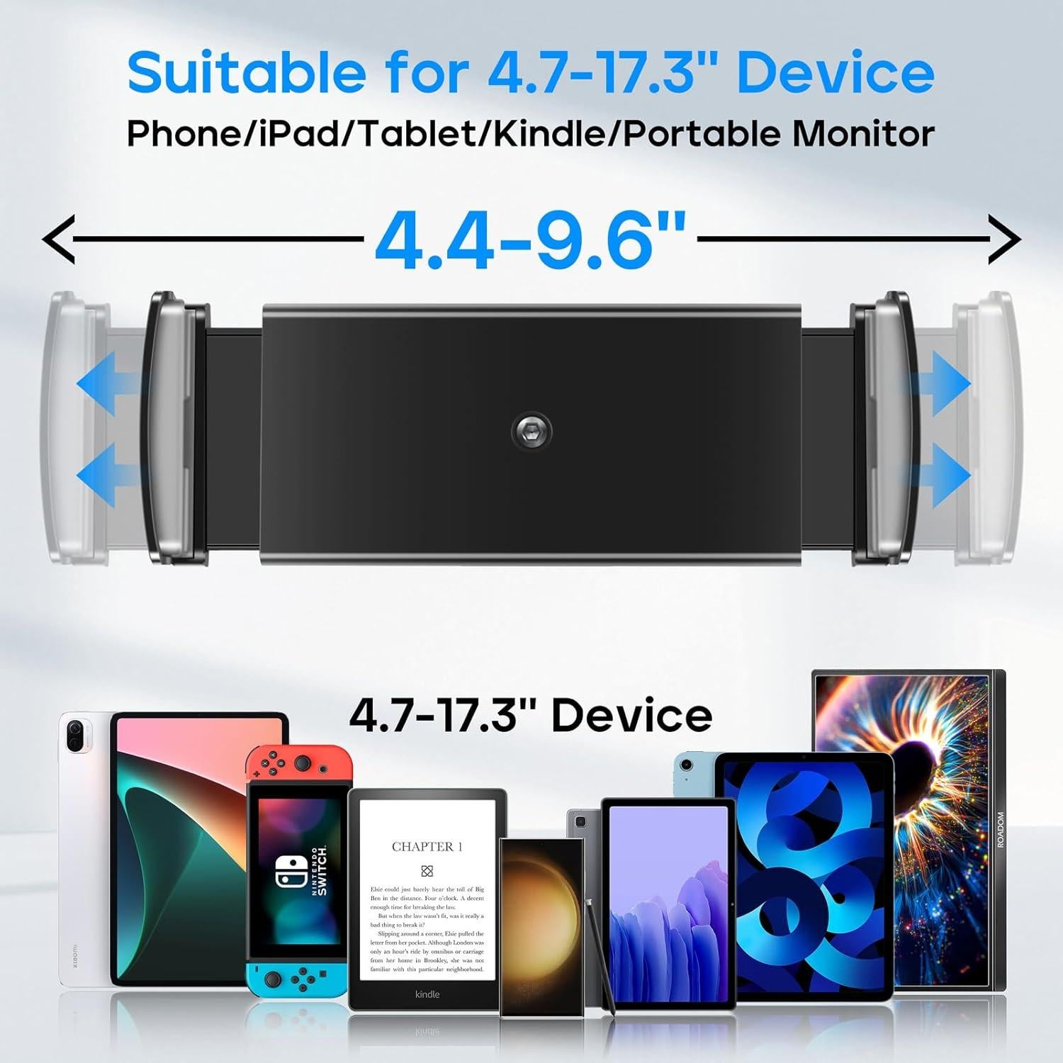 Soporte para Tableta ROADOM Plegable 360° Ajustable Negro