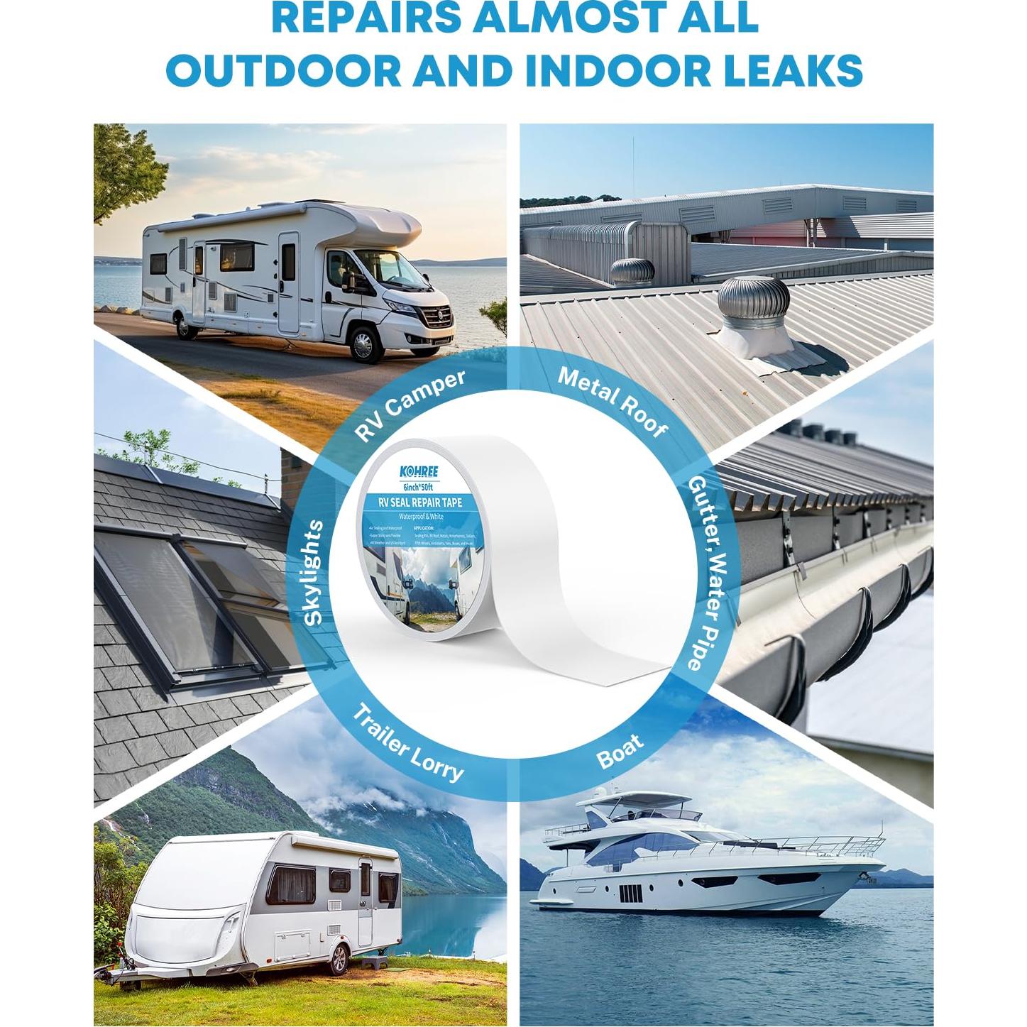 Cinta de Sellado Kohree 5 cm x 15 m Impermeable para RV