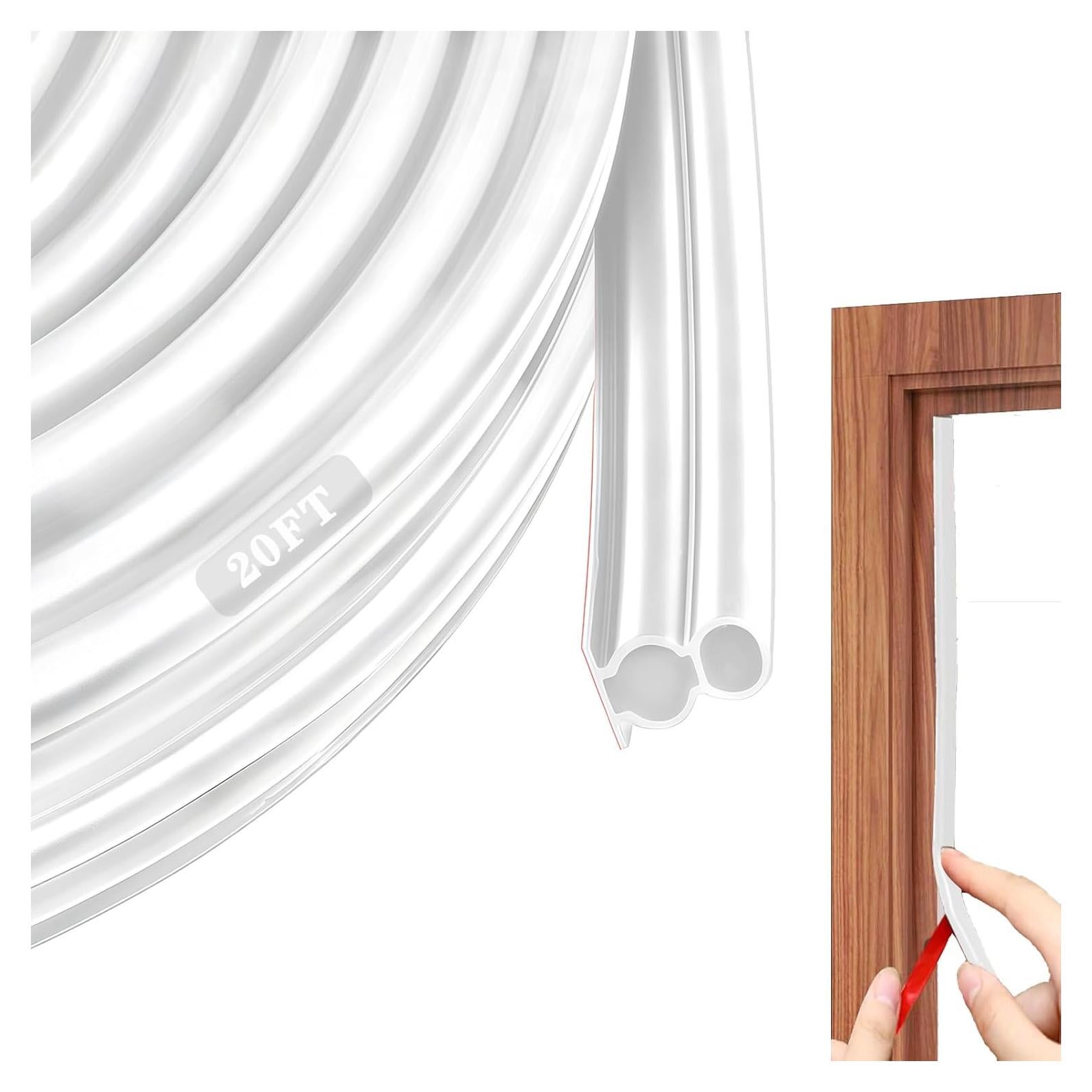 Tira de Sello Aislante WEZKYLCG 6.1m Goma Blanca para Puertas