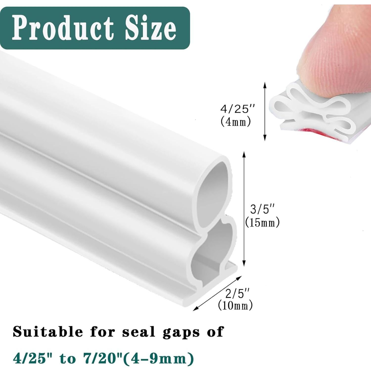 Tira de Sello Aislante WEZKYLCG 6.1m Goma Blanca para Puertas