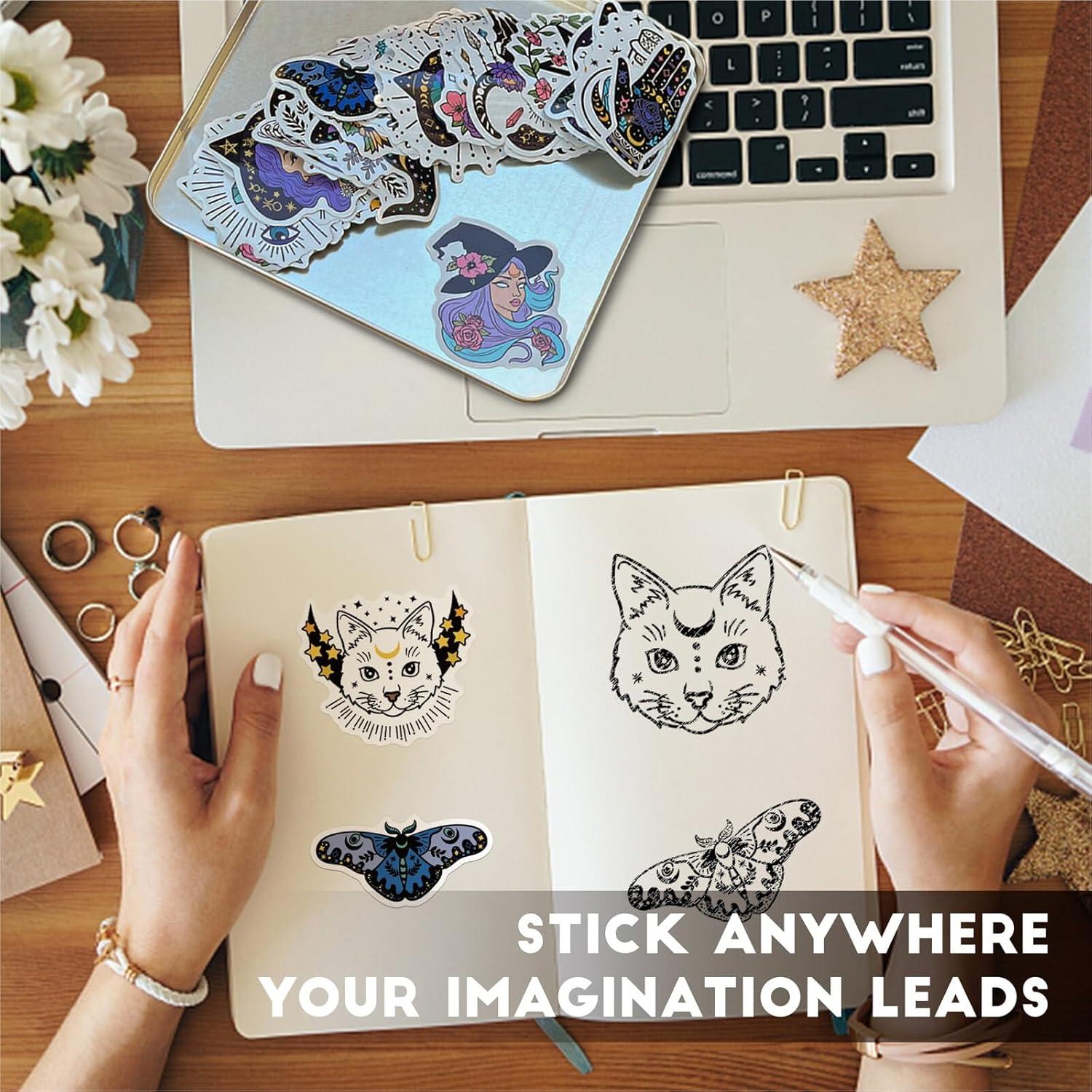 Calcomanías de Brujas MiStar 64 Piezas Vinilo Impermeable