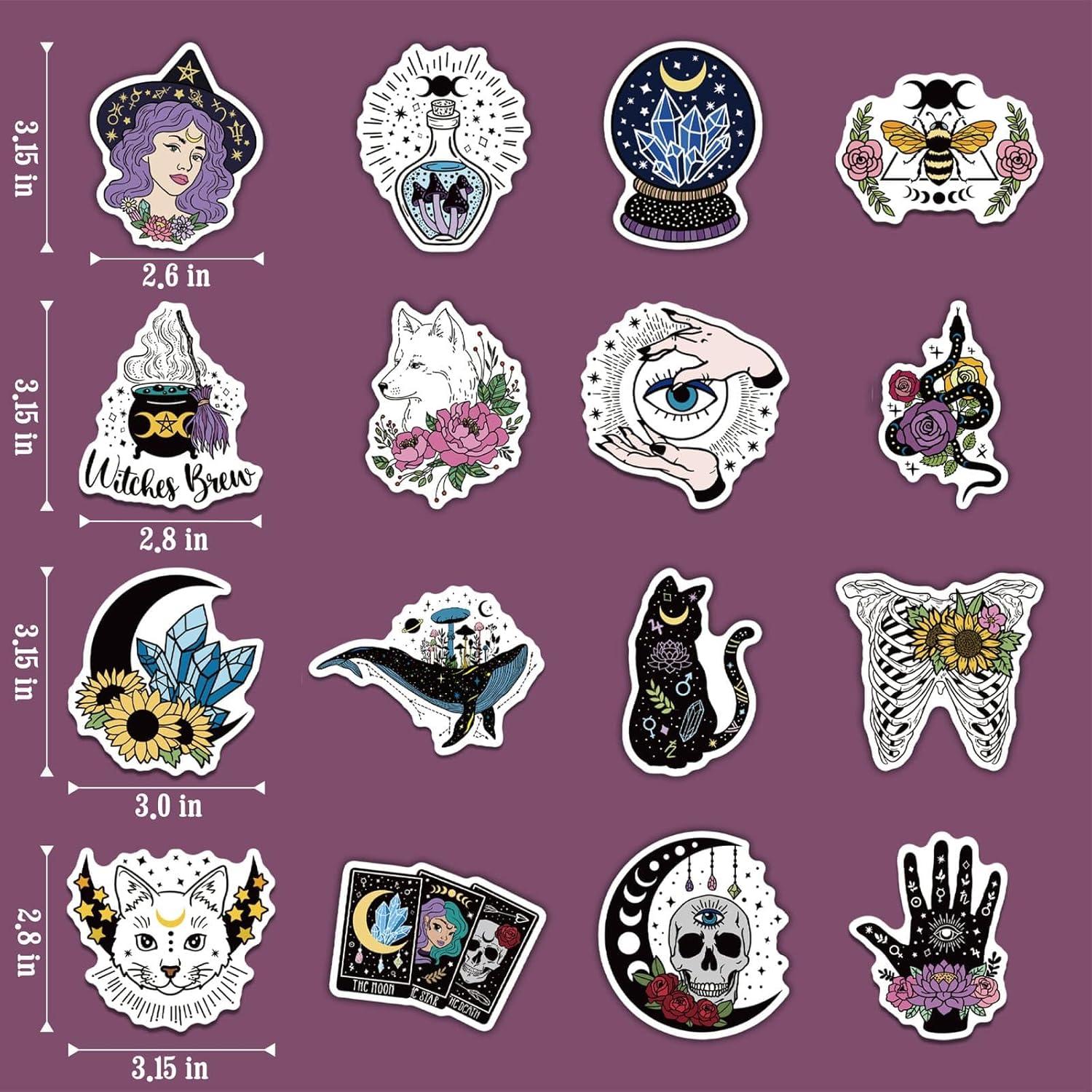 Calcomanías de Brujas MiStar 64 Piezas Vinilo Impermeable