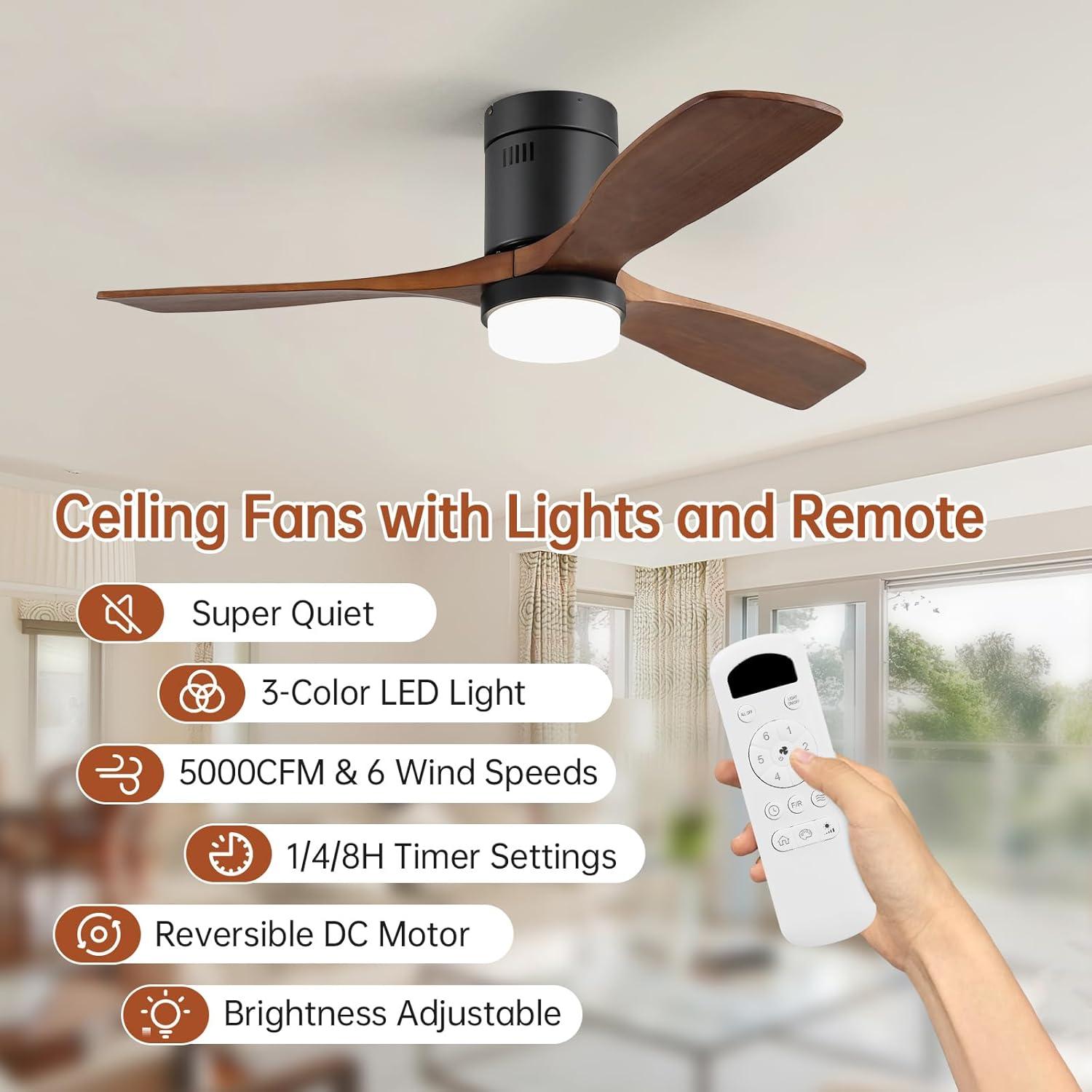 Ventilador de Techo Sofucor 52" con Luz y Control Remoto