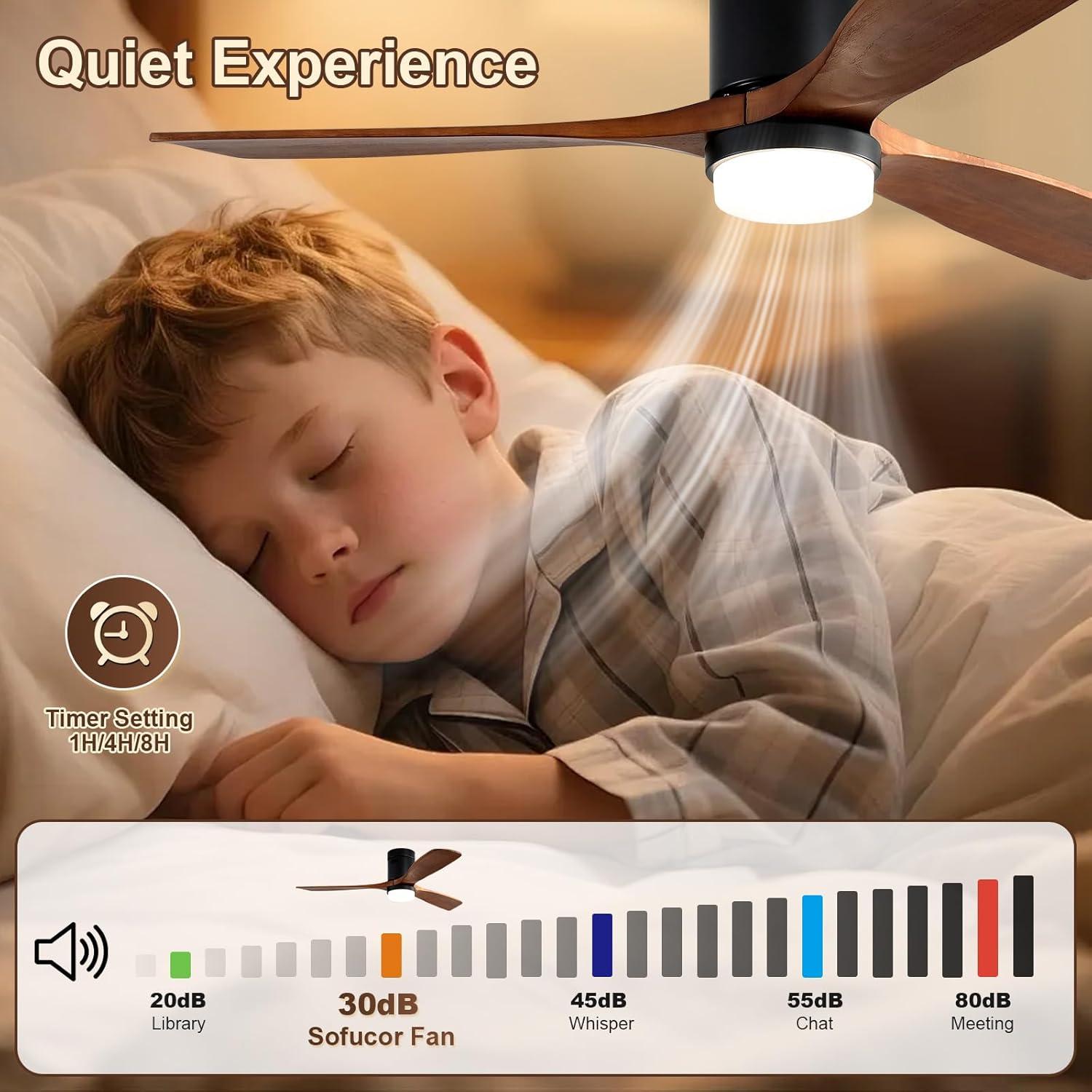 Ventilador de Techo Sofucor 52" con Luz y Control Remoto