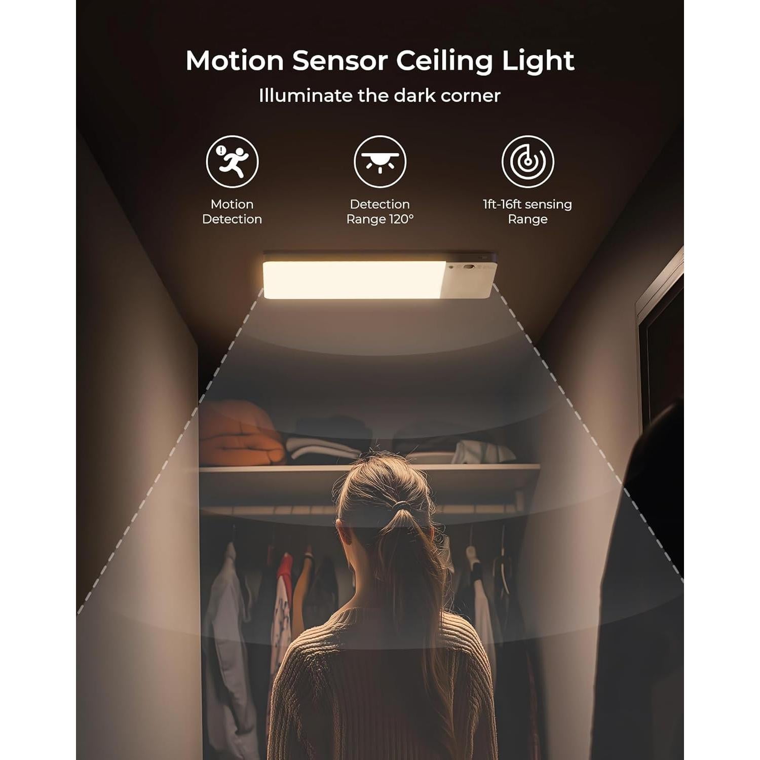 Luz de Techo LED FULEN CL06 Recargable con Sensor de Movimiento