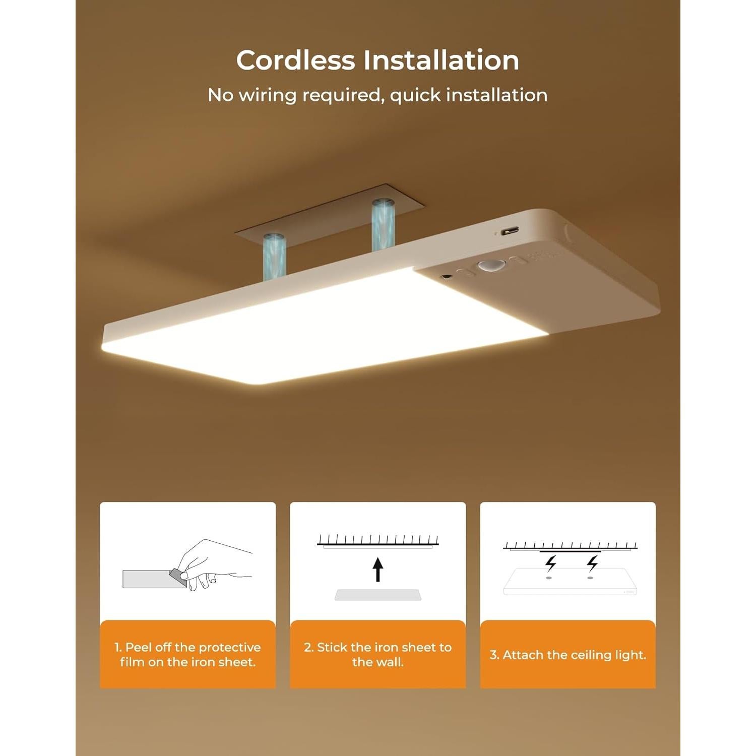 Luz de Techo LED FULEN CL06 Recargable con Sensor de Movimiento