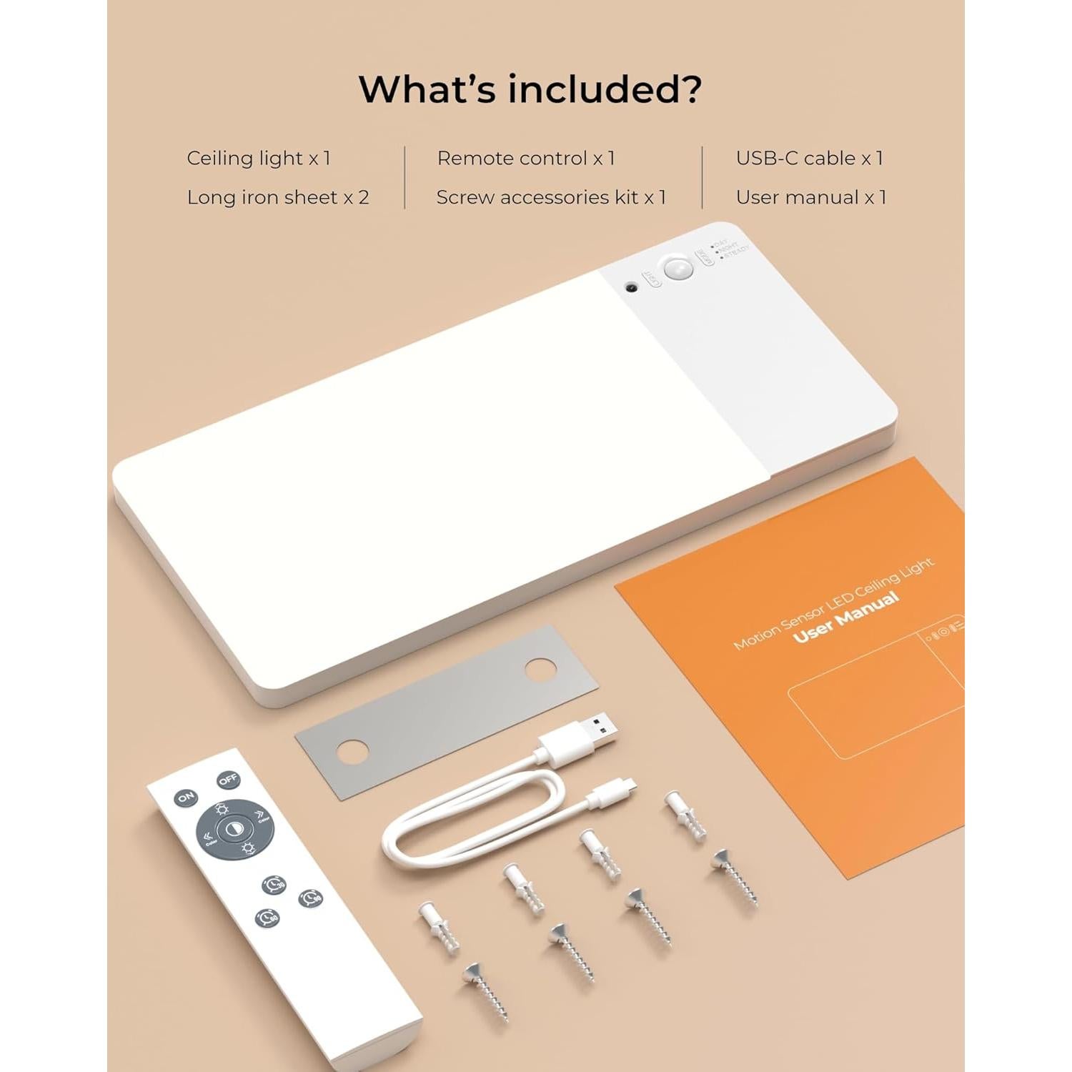 Luz de Techo LED FULEN CL06 Recargable con Sensor de Movimiento