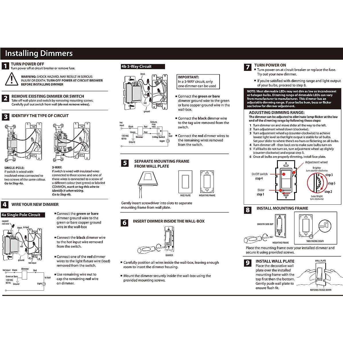 Interruptor Regulador Cloudy Bay 600W LED/CFL/Incandescente