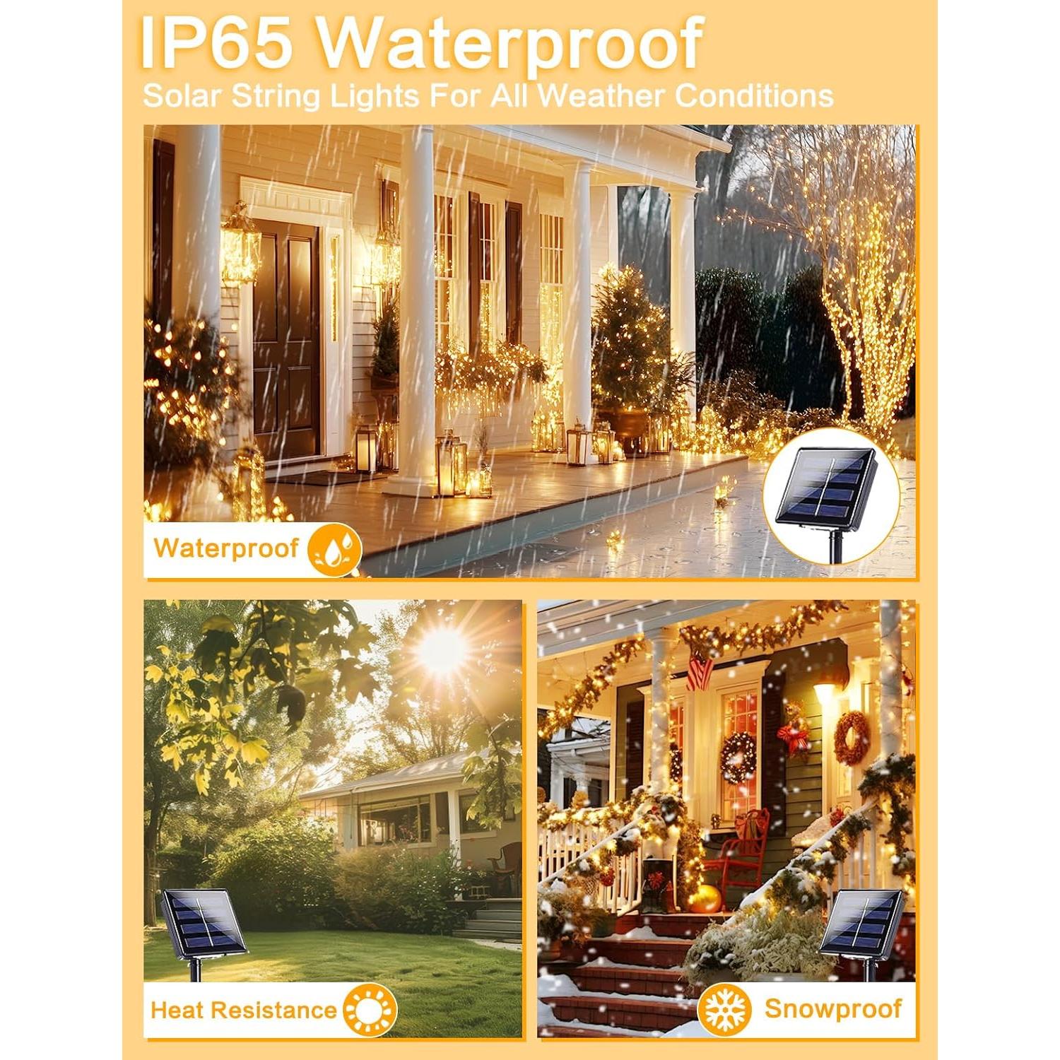 Luces de Cadena Solares BHCLIGHT 80FT 200LED Impermeables