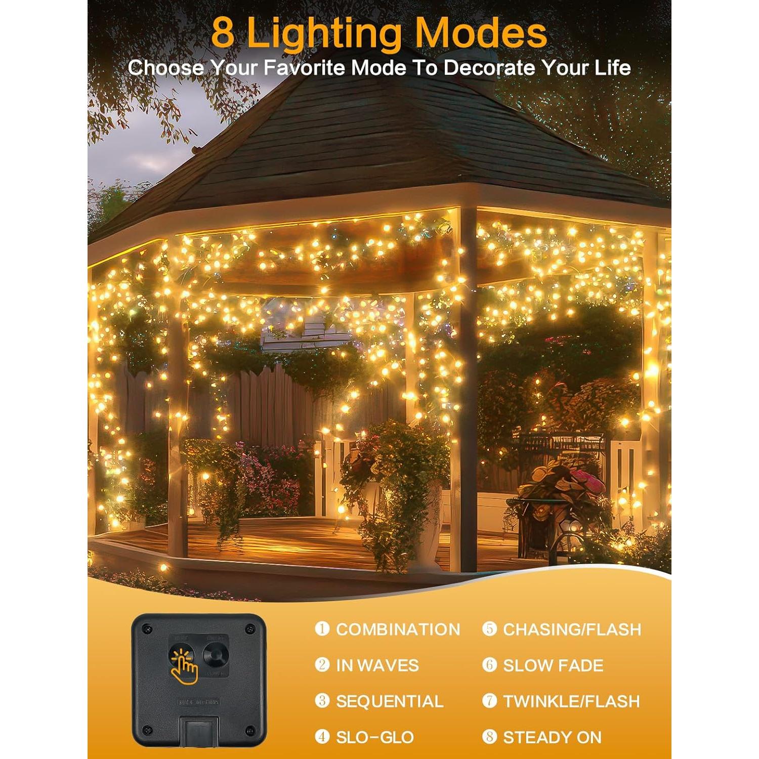 Luces de Cadena Solares BHCLIGHT 80FT 200LED Impermeables