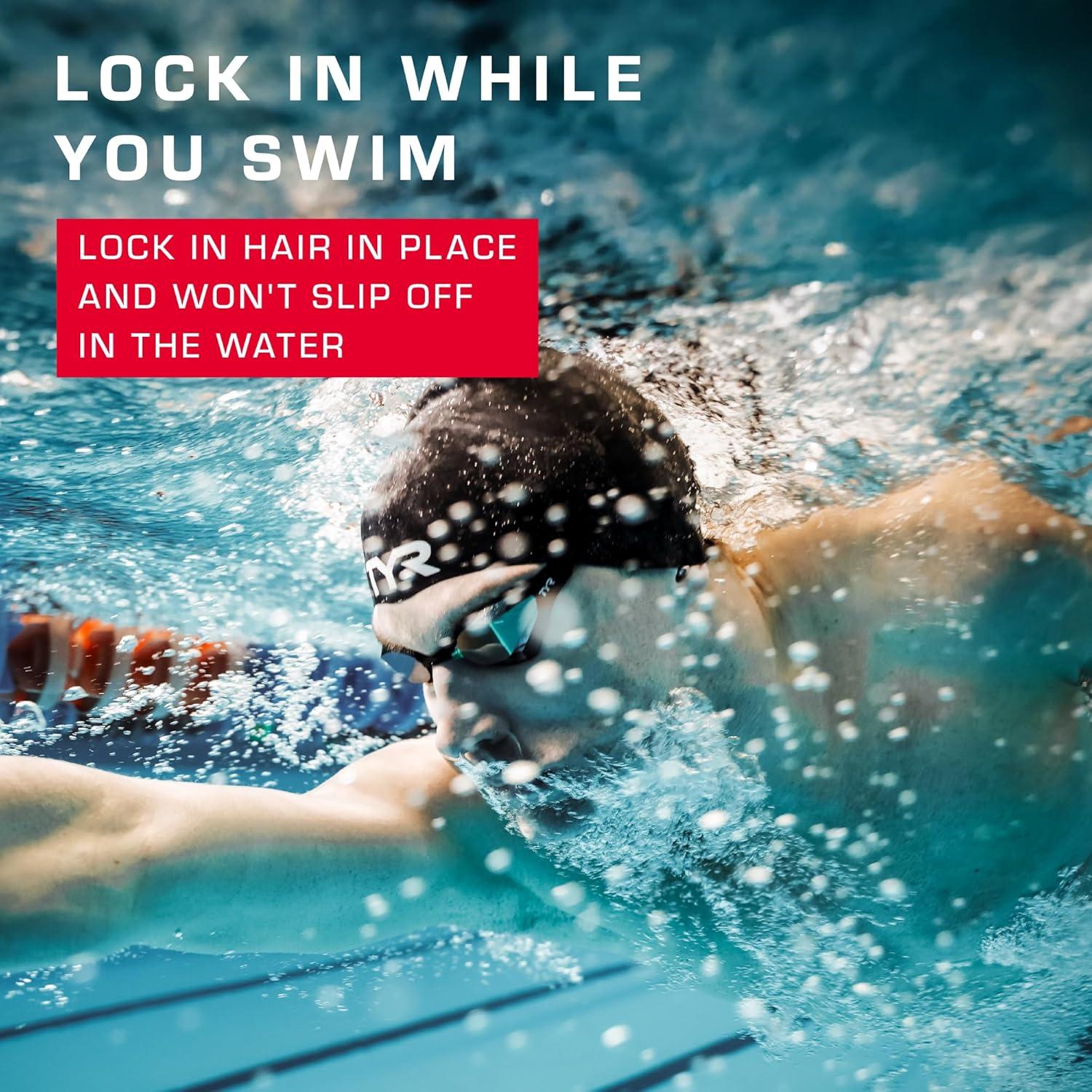 Gorro de natación de látex TYR unisex - Ajuste hidrodinámico