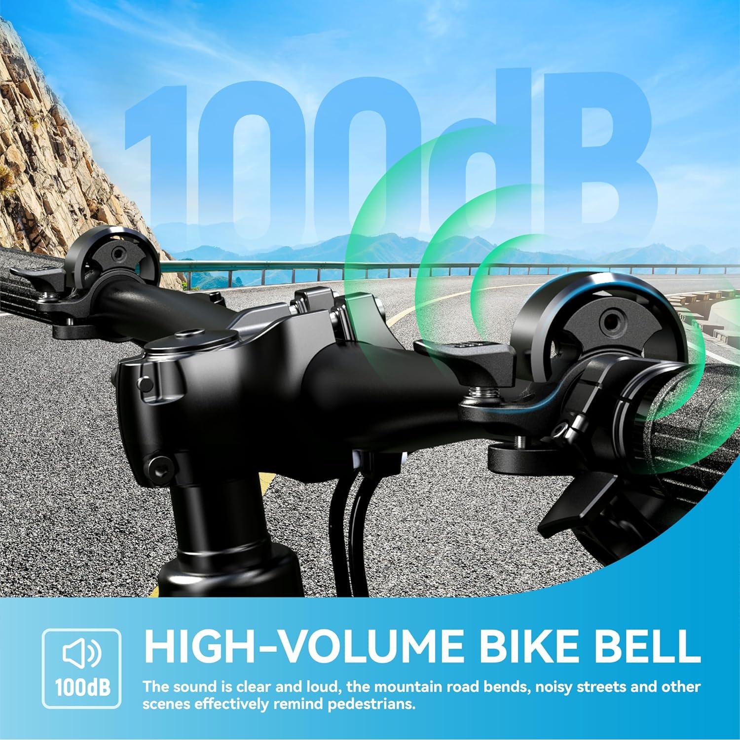 Campana de Bicicleta Greallthy D031 de Aluminio Negra 19-25.4mm