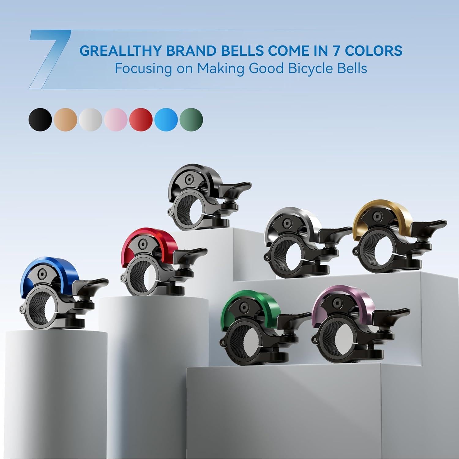 Campana de Bicicleta Greallthy D031 de Aluminio Negra 19-25.4mm